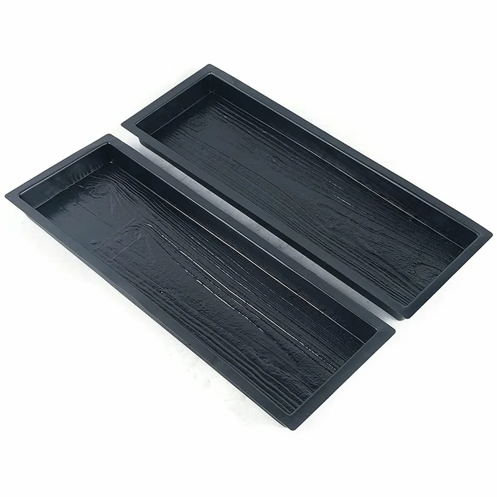 marian Molde de hormigón con forma de tablas de madera, molde de pavimento moldeado de plástico, molde de piedra de escalón de jardín, paquete de 2