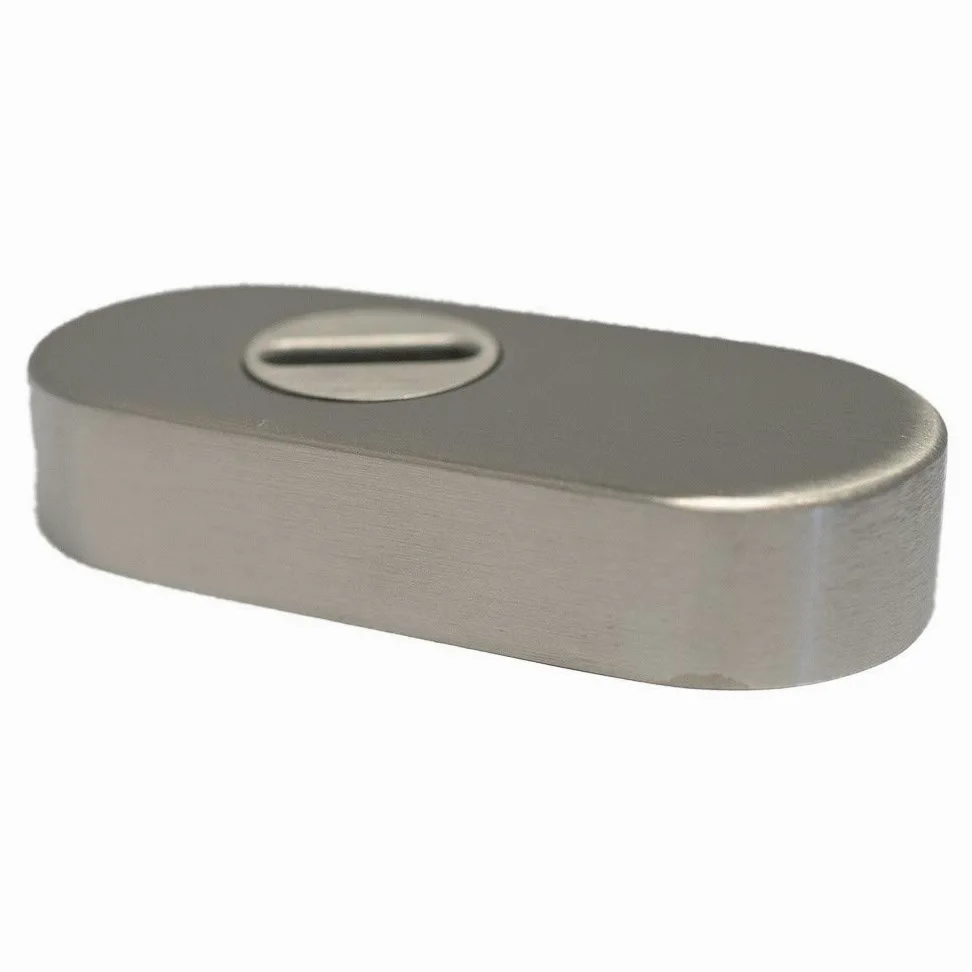 FELGNER Roseta protectora 4100 ZA – 11 mm | Roseta deslizante para puertas de perfil | con cubierta de cilindro | acero inoxidable forma ovalada