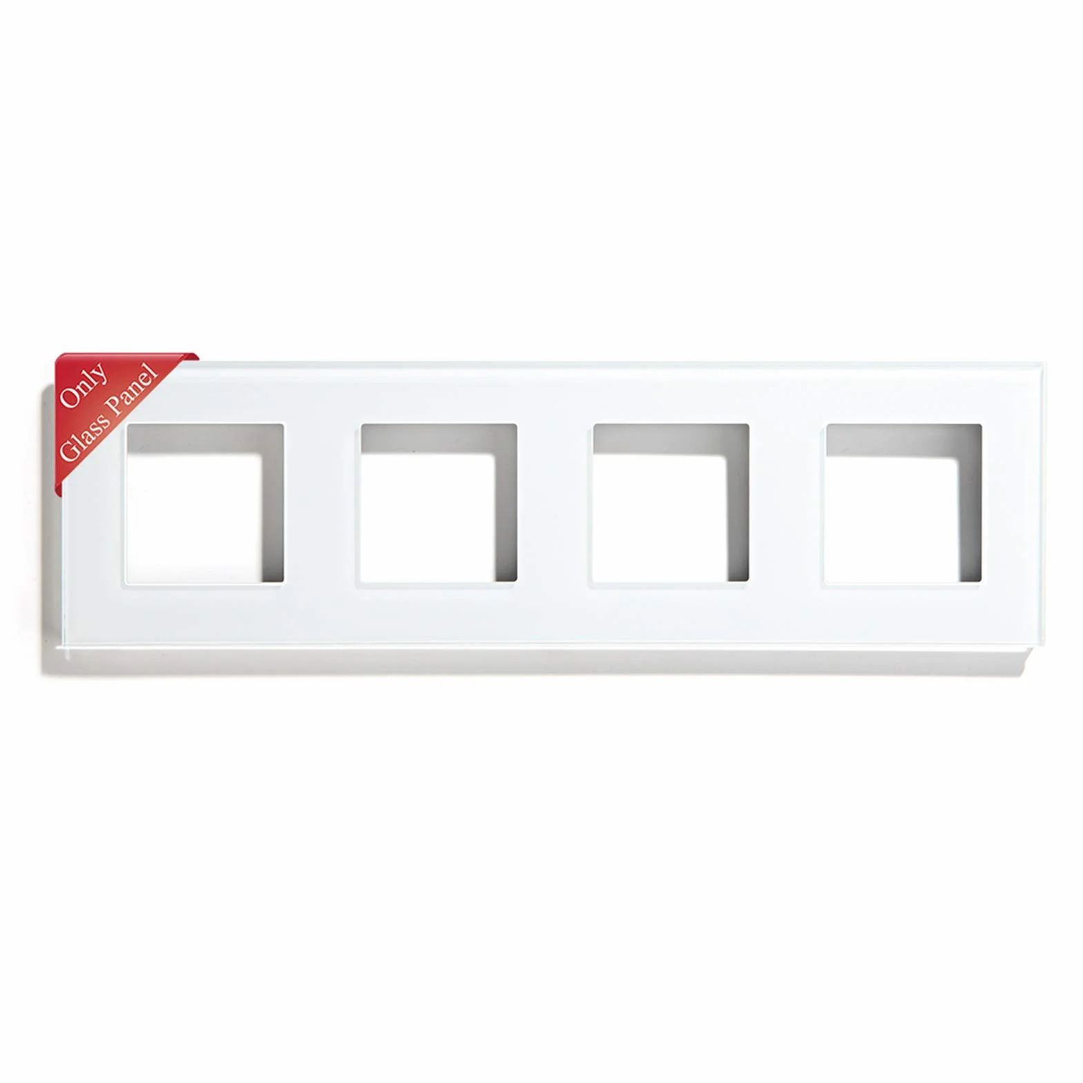 BSEED Panel de vidrio con marco para interruptores de luz y enchufes Panel de vidrio de vidrio para interruptores de luz de pared y enchufes Blanco 299 mm