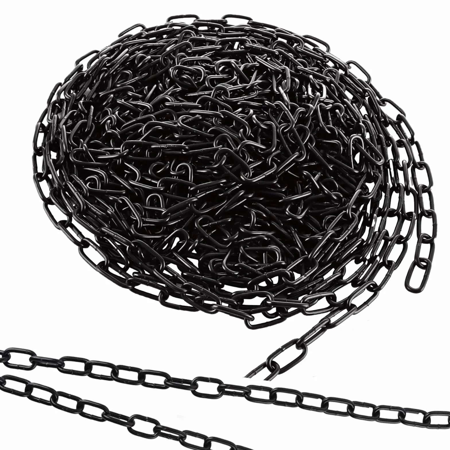 Cadena negra de 11 m y 3 mm, cadena de seguridad para colgar vallas, columpio, silla colgante, cadena de lámpara, cadena para perros, cadena giratoria, cadena de secado de la ropa sucia cadena de