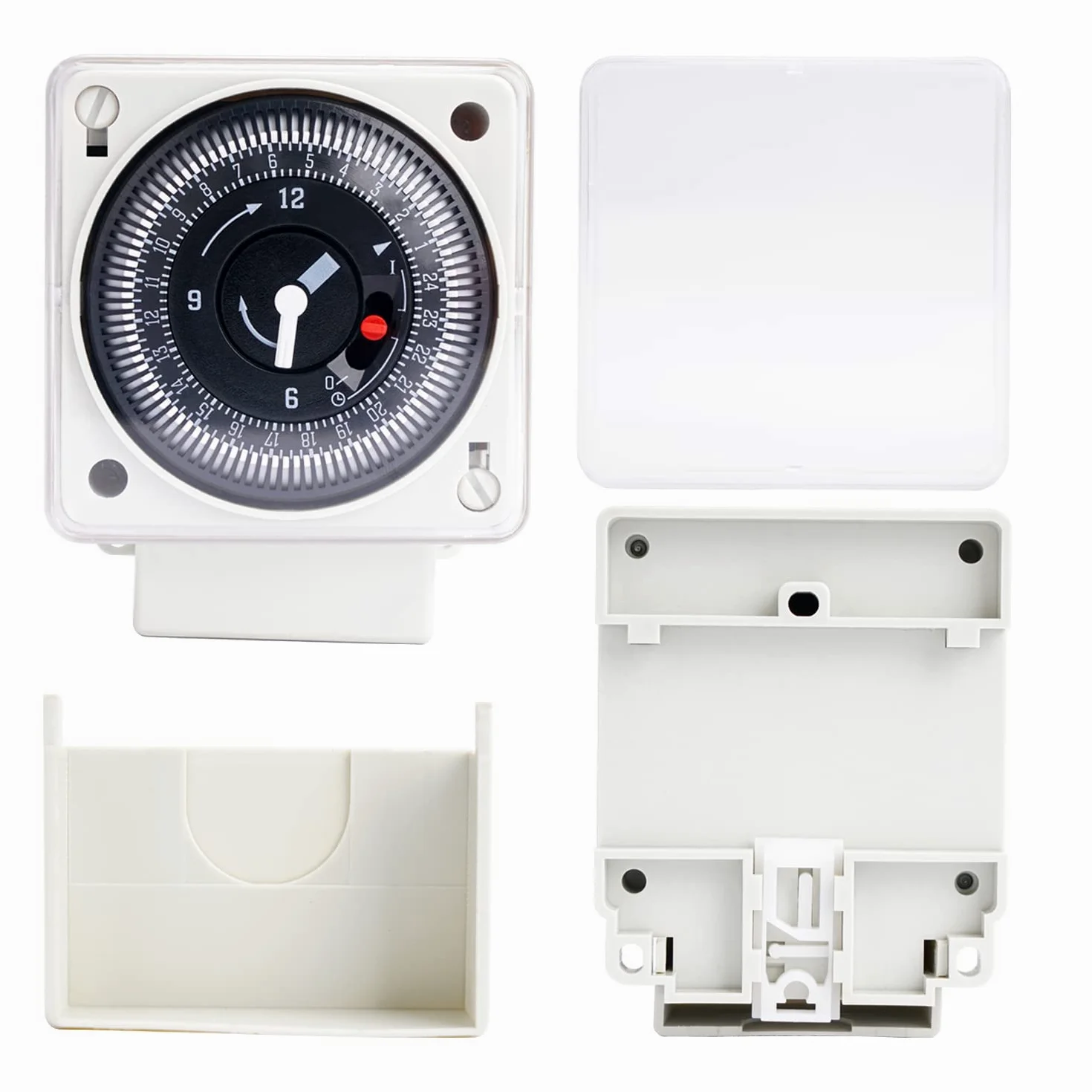 Temporizador mecánico de 220-240V 16A 24 Horas Temporizador mecánico analógico, Interruptor de Tiempo Universal analógico Diario - Interruptor de Tiempo de un Solo Canal