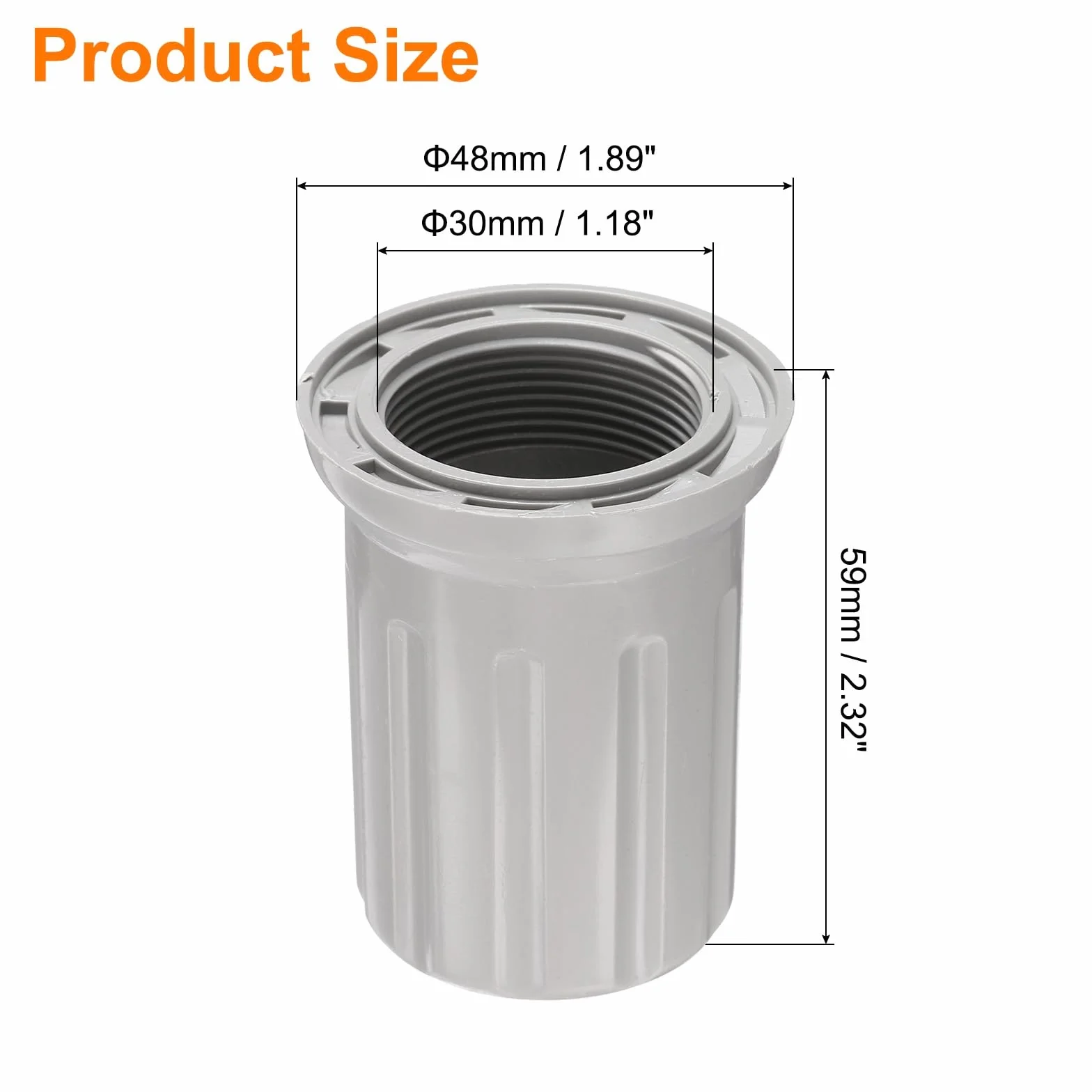QUARKZMAN 2 Piezas Base Fija De Tuerca Para Grifo ID 1.18" x H 2.32" Tuerca De Fijación De Plástico Para Grifo Ensamblaje Fijo De Grifo Para Cocina Y Baño Gris