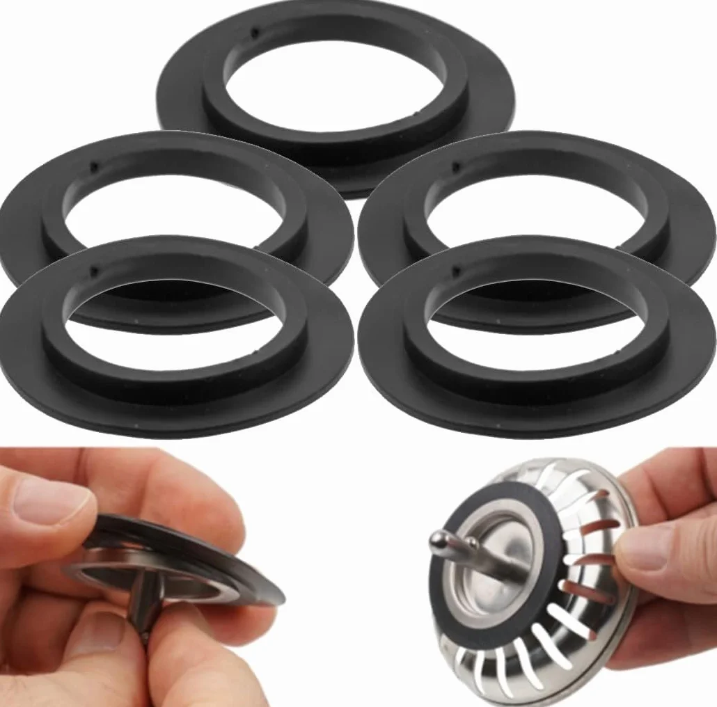 Arandela de Goma para Filtro de cestillo, Junta de Goma para Fregadero, Juntas tóricas, Juntas para tuberías, Tapones a presión para bañera, 5 Piezas (para 82 83 mm)