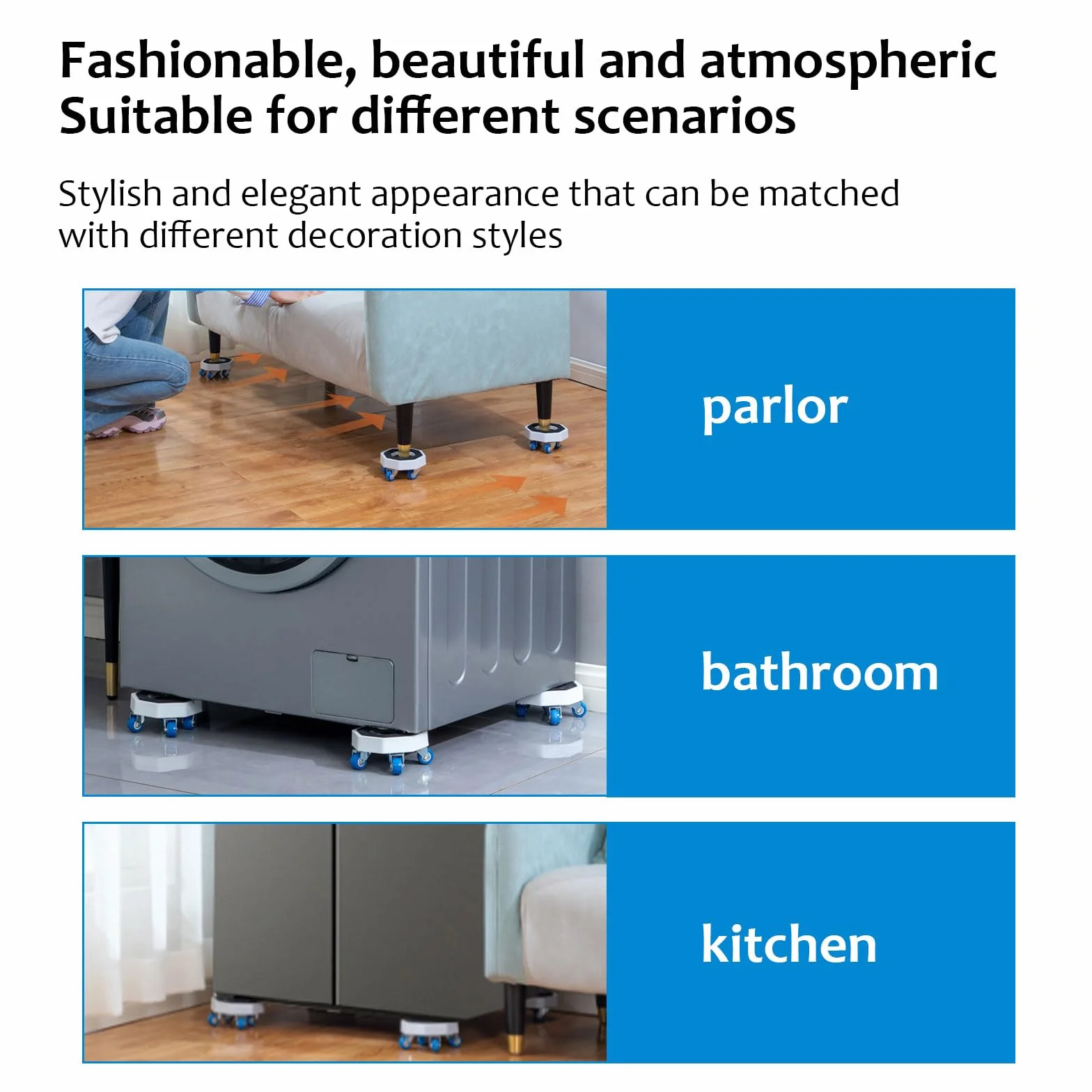 Kit de desplazamiento con ruedas para muebles y elevadores para muebles pesados – Patin deslizante para muebles pesados con elevador de muebles, elevador de puerta y herramientas de