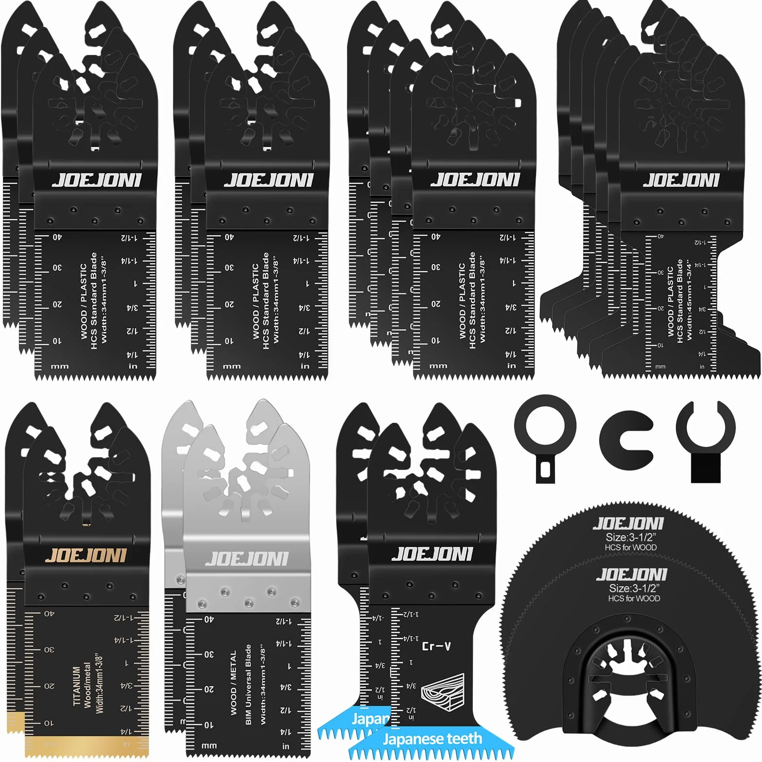 27 Piezas Cuchillas Oscilantes Multiherramienta, Hojas de Sierra Oscilantes, Universal Accesorios Multiherramienta, para Fein Multimaster, Ryobi, Milwaukee, Bosch, Dremel, Dewalt, Rockwell, Makita