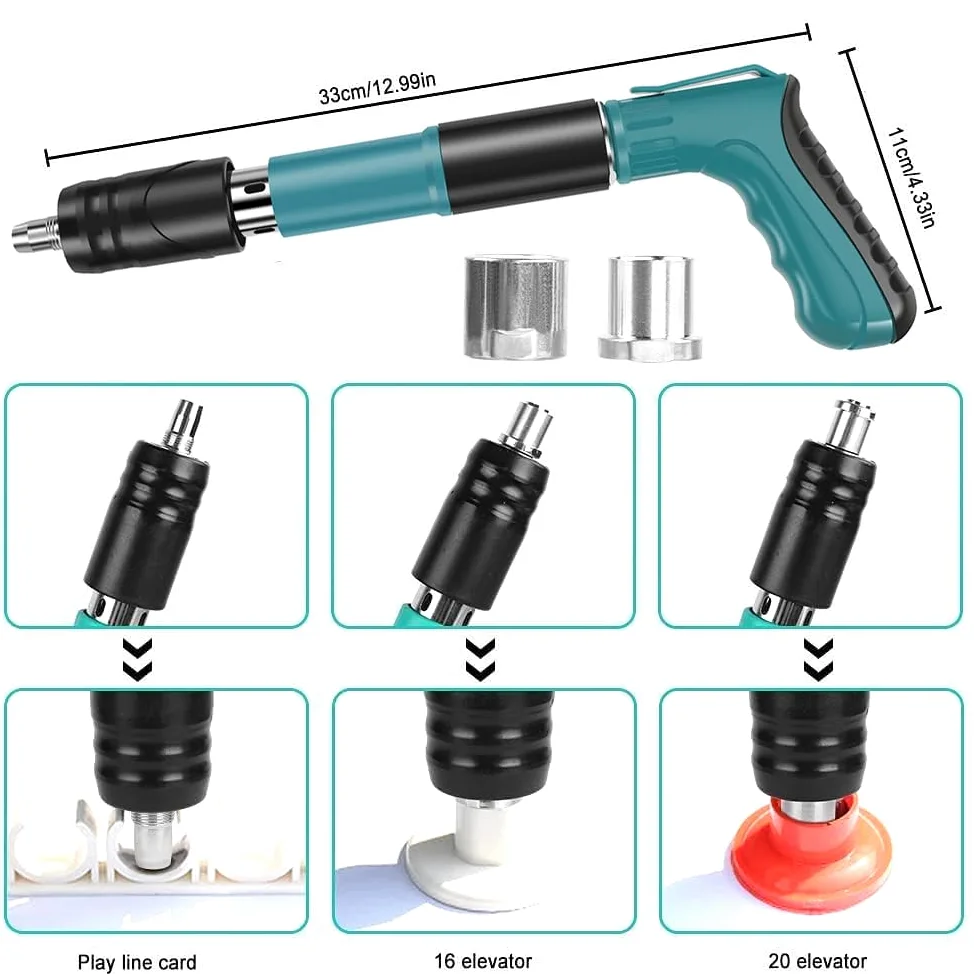 Clavadora Beton,Pistola de uñas de uñas, 5 velocidades, pistola de uñas manual,Pistola de uñas con guantes de gafas,Kit para techos de paredes de hormigón (con 100 clavos)