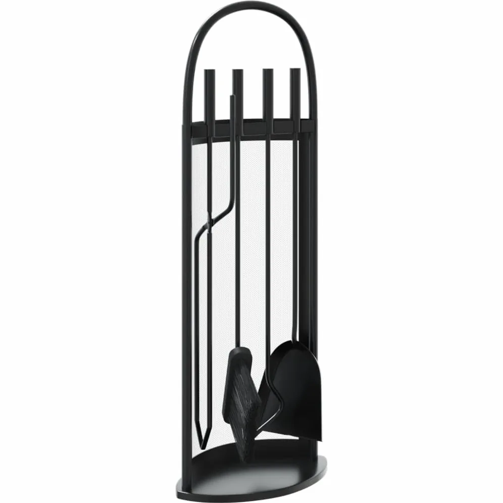 Juego de Herramientas para Chimenea de 5 Piezas, 23 x 15 x 66 cm, Acero, Casa y jardín Accesorios para hornos de leña y chimeneas Herramientas para chimeneas, Negro, 3.42kg
