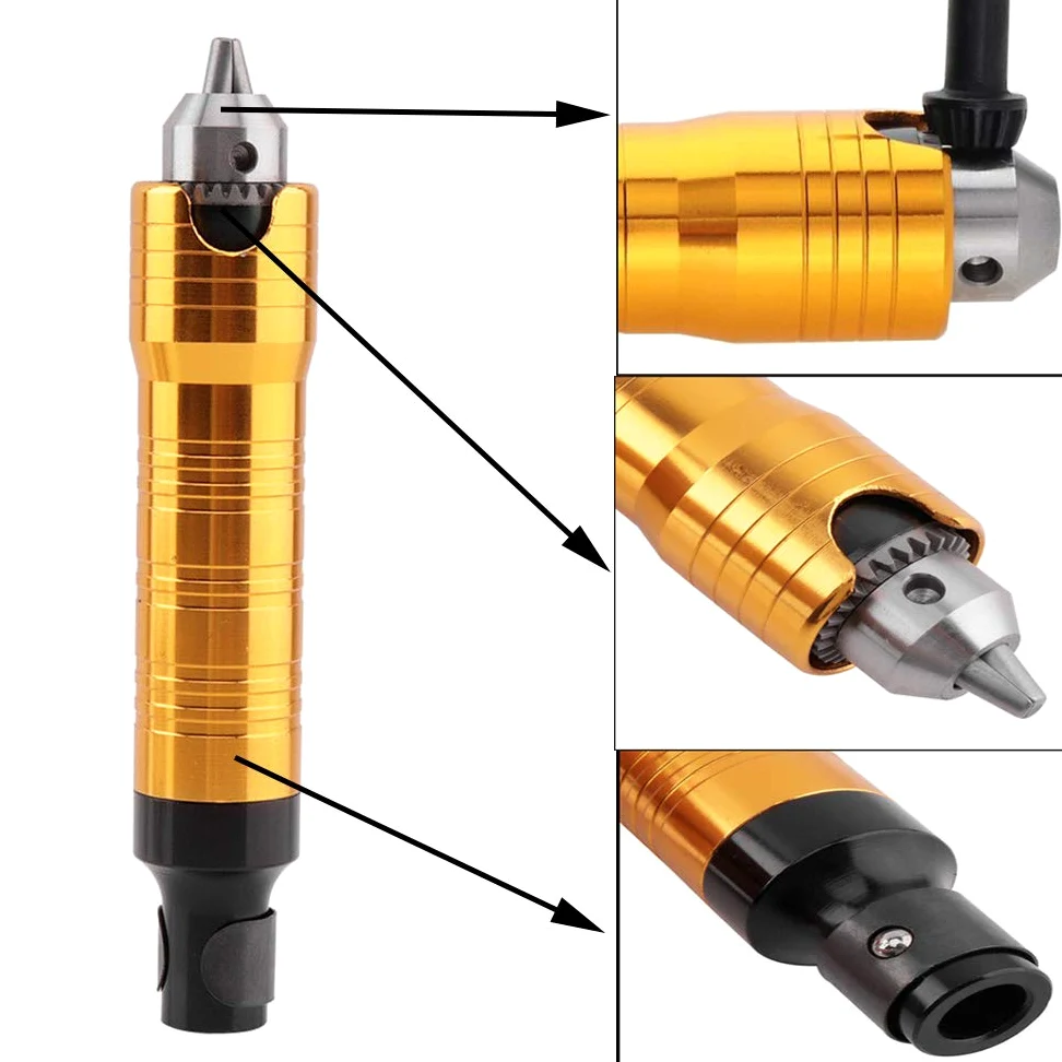 Treki Eje Flexible del Cable de Extensión de Amoladora Eléctrica con Mandril de 0.3-6.5 mm Eje Flexible para Taladro Extensión Accesorios para Herramientas Rotativa