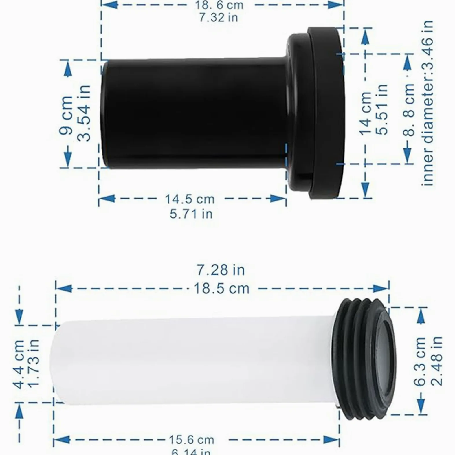 Juego de conexión WC suspendido, compatible con Geberit 152.426.46.1, para tubo PE d90/110, incluye kit de conexión, aislante acústico y accesorios de montaje