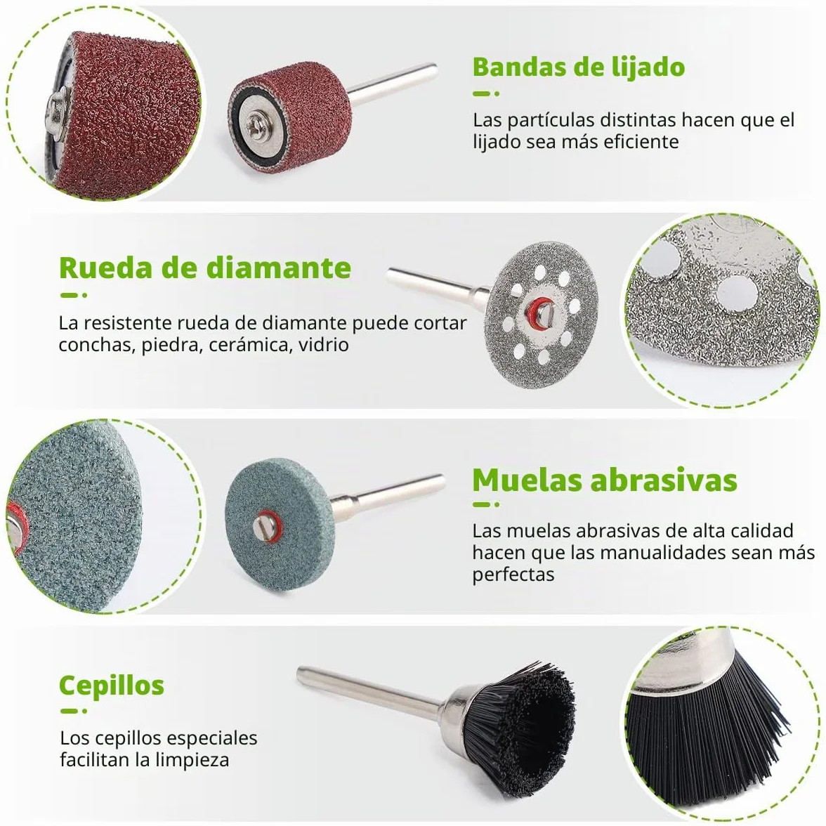 Kit de 510 Accesorios de Herramientas Rotativa, Huepar Tools Accesorios Variados Multiusos, Universales Accesorios para Dremel u Otro, Reutilizables, para Cortar, Esmerilar, Pulir, Taladrar y Grabado