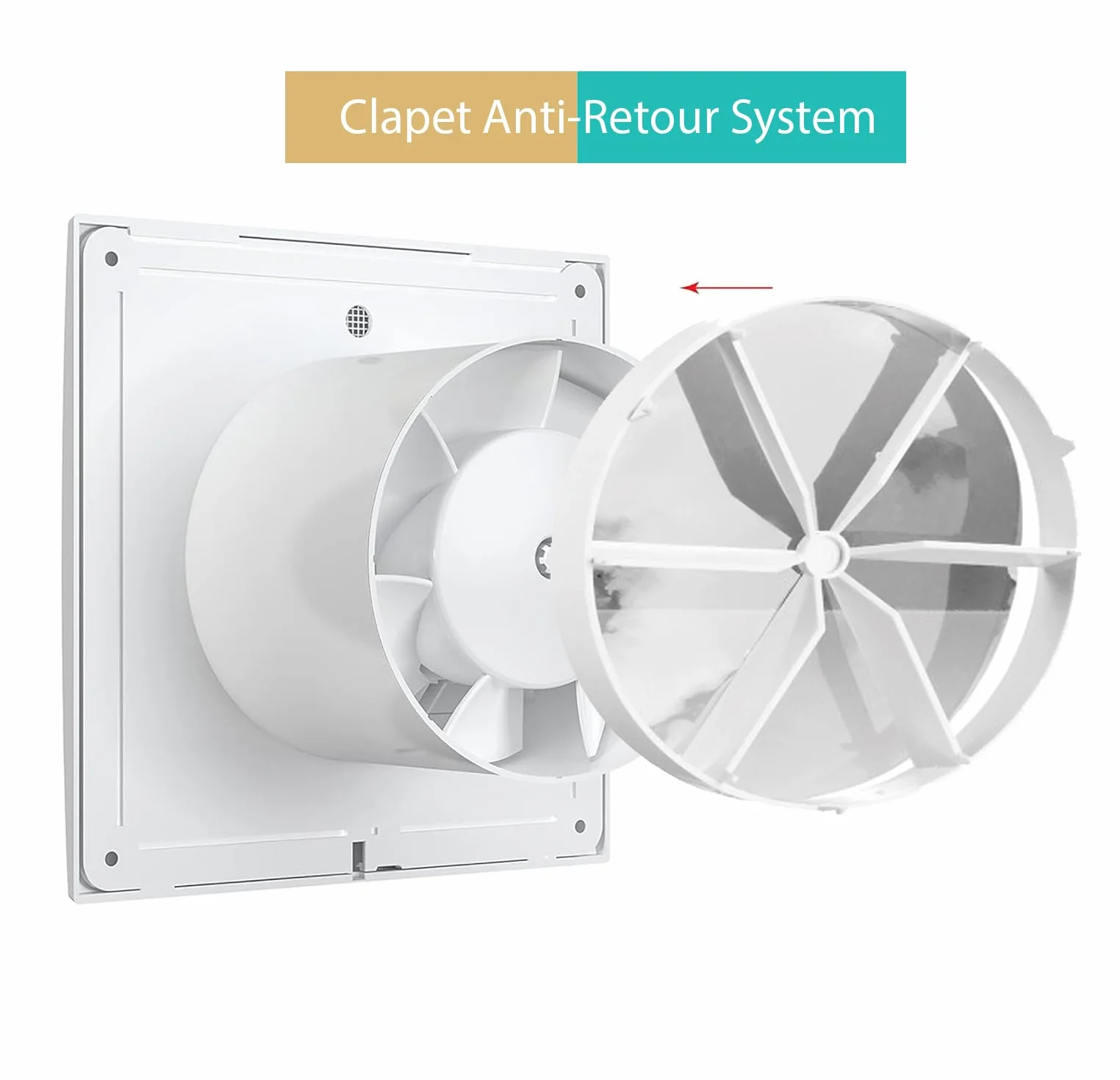 AC - 100 mm,Ventilador extractor de Baño aire, Silencioso con Válvula Anti Retorno,Ideal para Baño,Cocina,Inodoro,Bajo Consumo Energético,5 AÑOS de Garantía