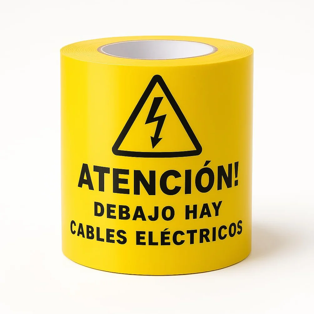 Ferretelix® Rollo cinta señalizacion electrica 15 cms x 200 mts