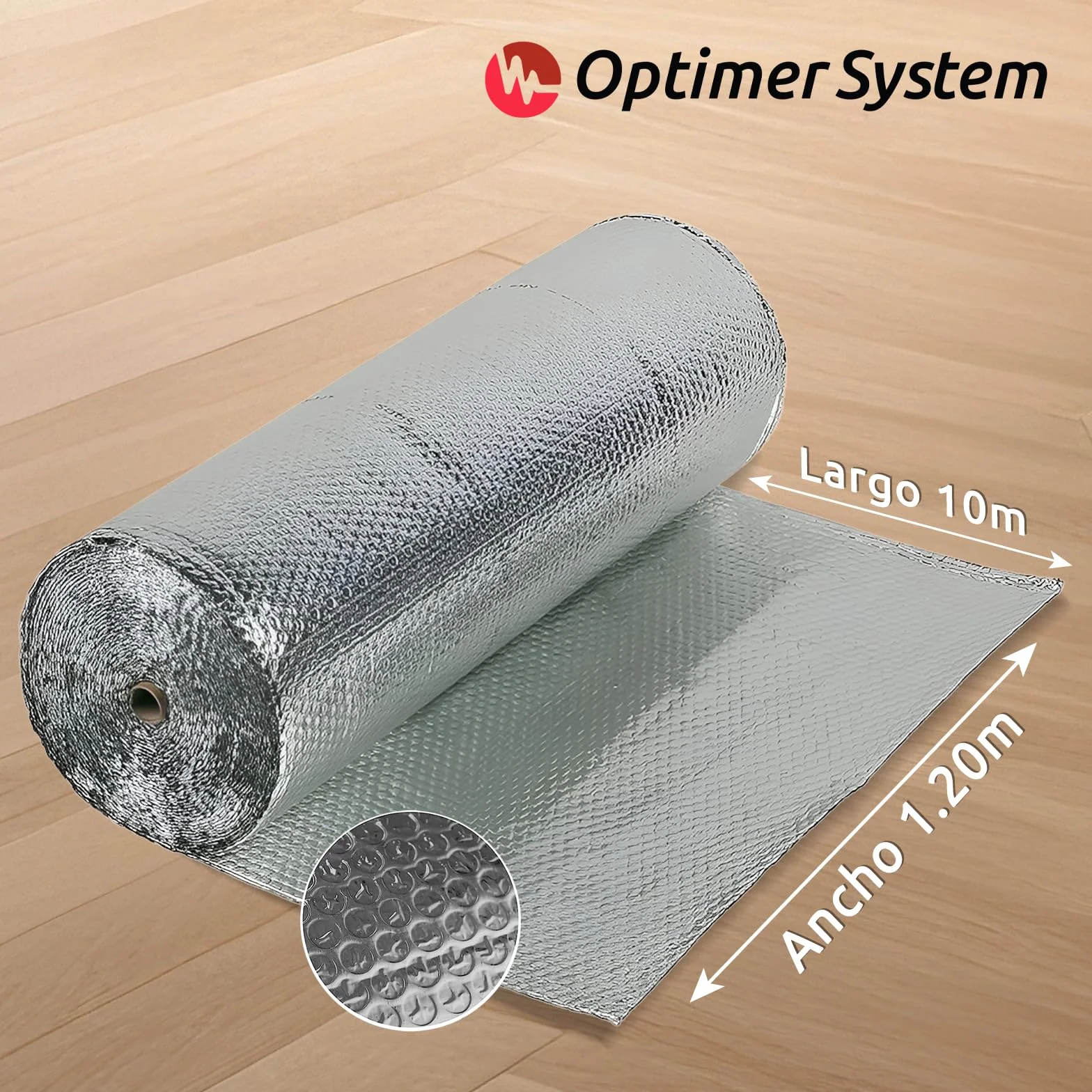 Aislante Térmico Reflexivo 10x1.20m 12m² Rollo Multiusos para Ventana Radiador Pared Suelo Techo