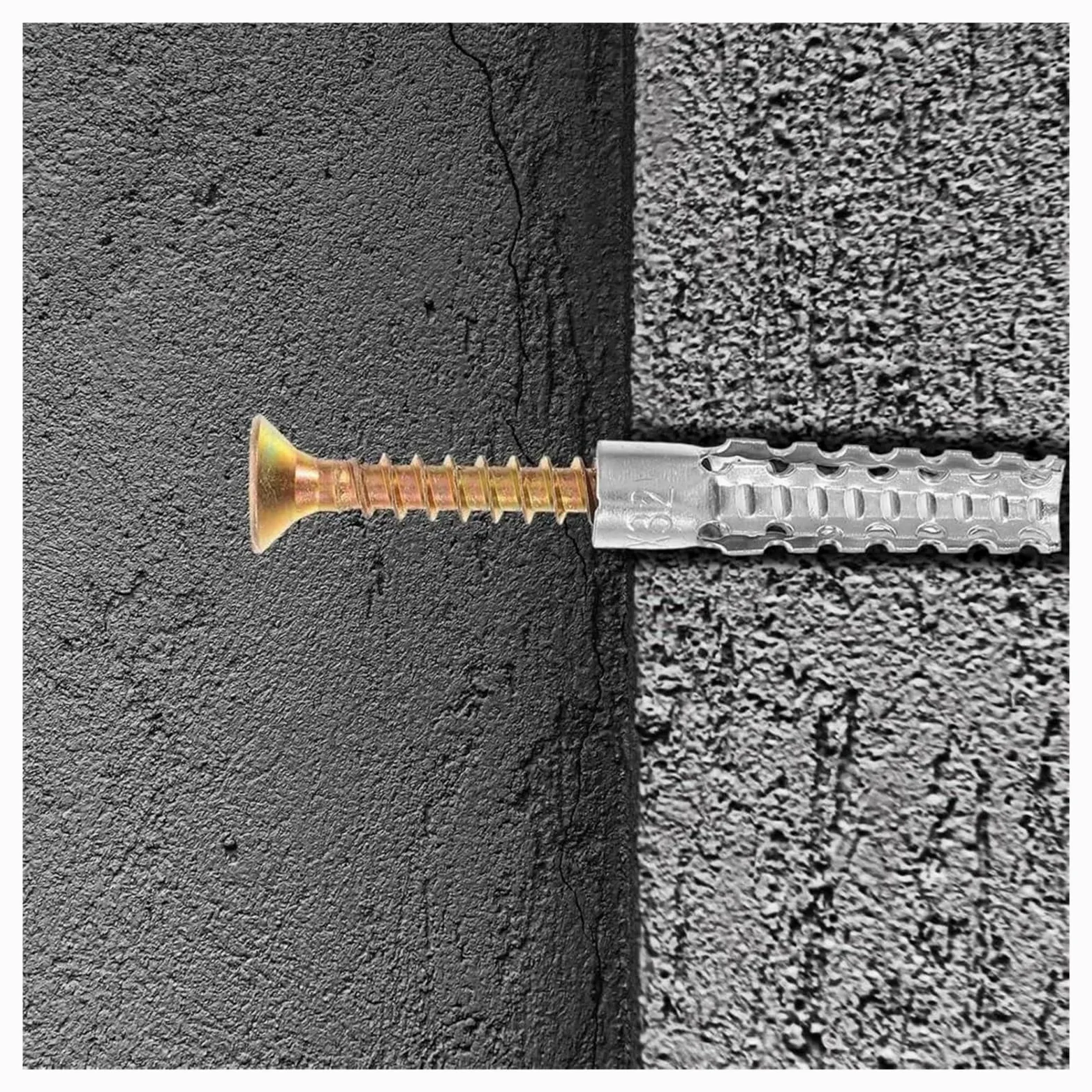 Anclaje Pared Expansión autorroscante de metal | Clavos de tubo Tornillos de pared dentados Sujeciones Perno Concreto(M8 100Sets)