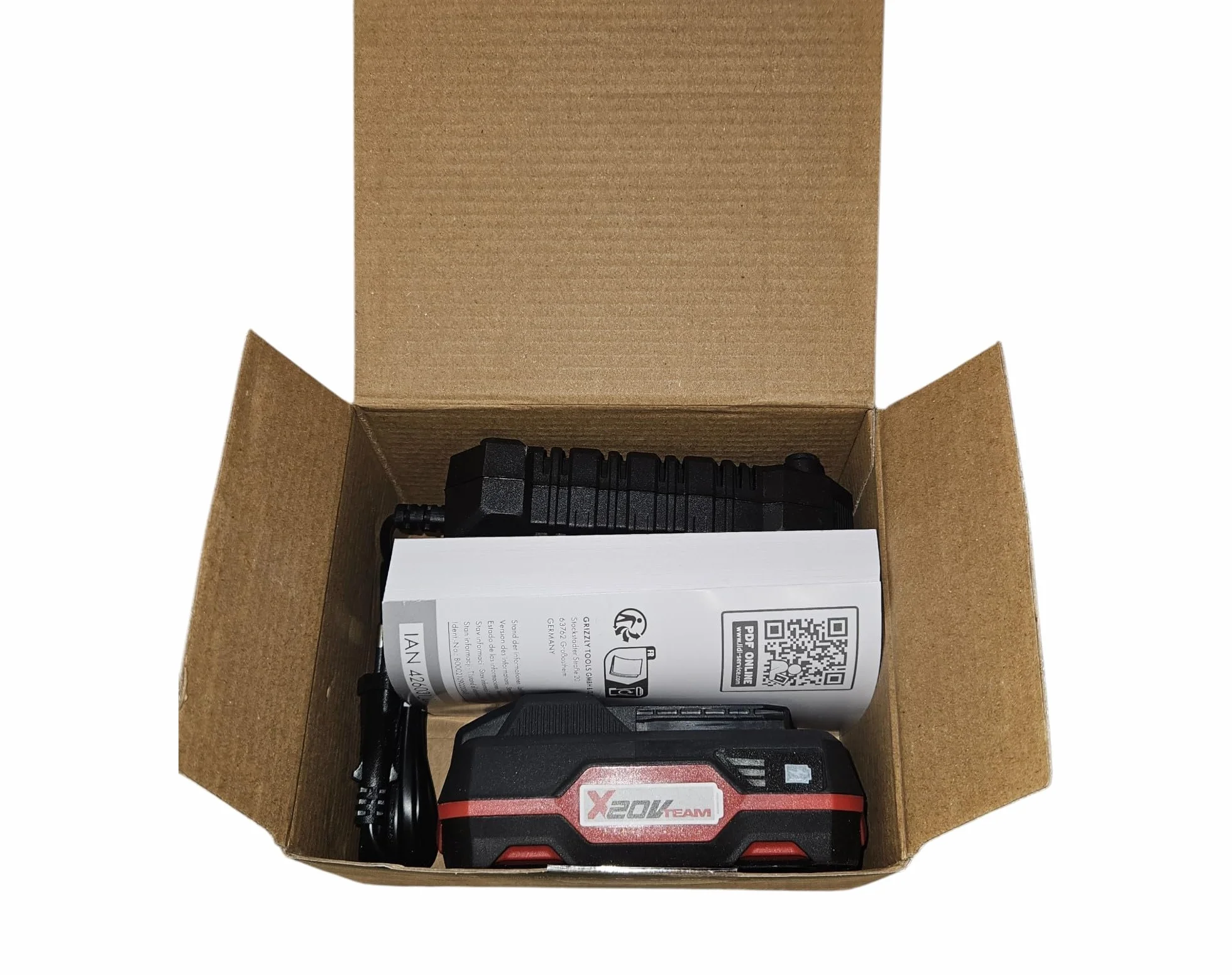 Parkside - Batería de Iones de Litio (20 V, 2 Ah (Pap 20 B1) y Cargador de 60 min (PLG 20 C1) 65 W - 2,4 A - Equilibrio de Celdas para Mayor duración y duración