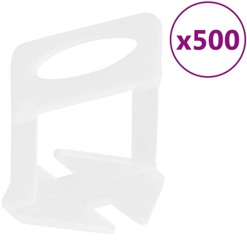 vidaXL Sistema para Nivelación de Azulejos 250 Cuñas 500 Calzos, Niveladores de Baldosas, Herramientas de Bricolaje, Asistentes de Nivelación, 1 mm