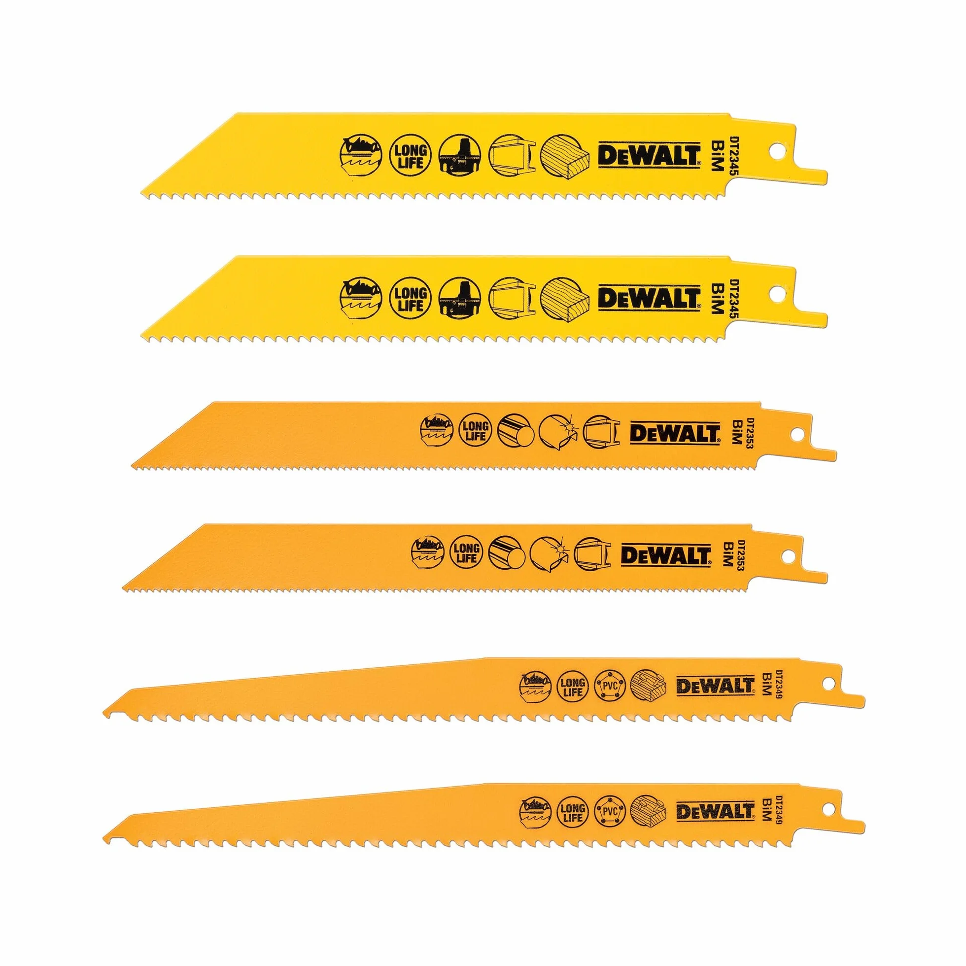 DeWalt Juego sierra de sable Mix, 6 teilig, DT2444