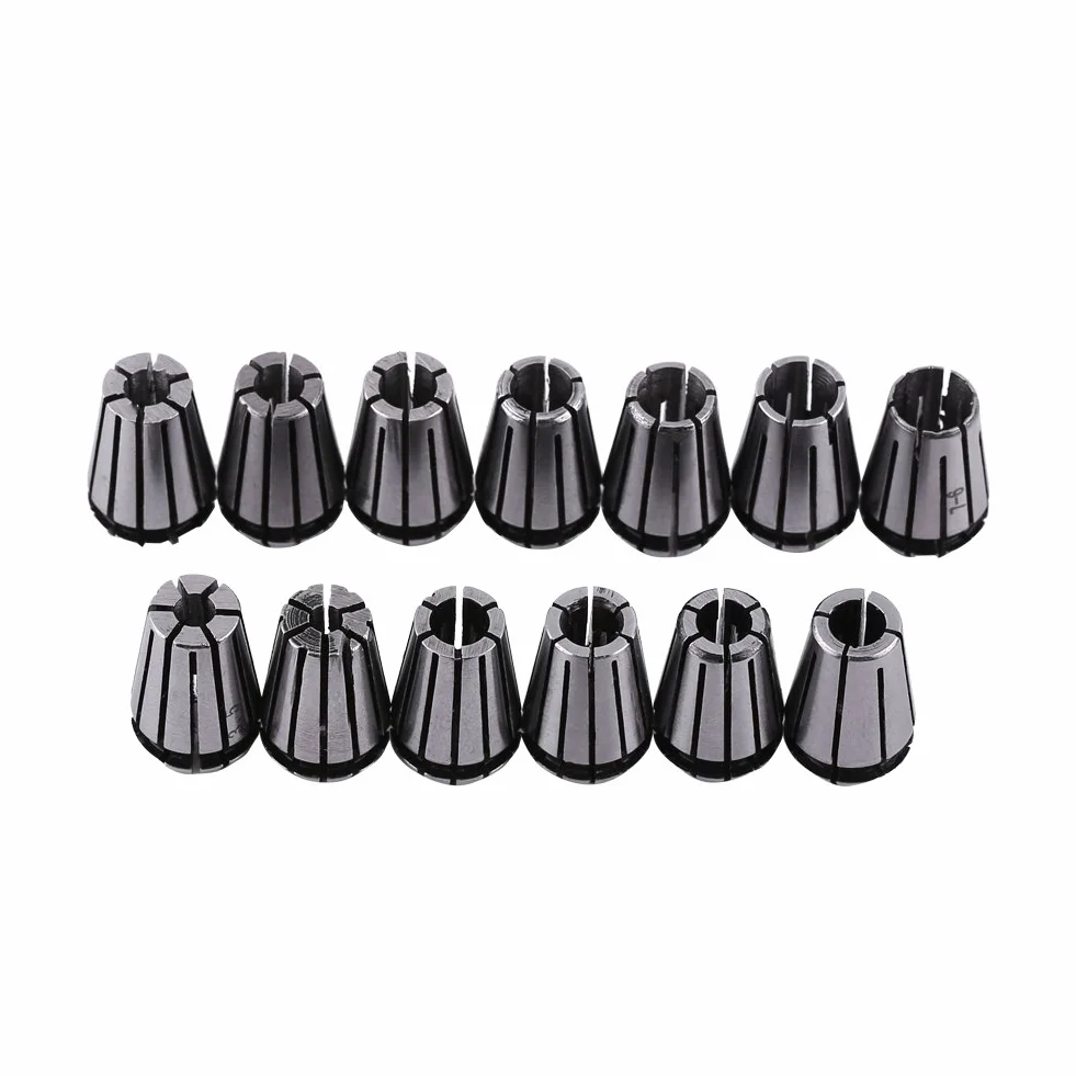 Juego de pinzas de resorte ER11 de 15 piezas 1-7mm 1/8 "1/4" para máquina de grabado CNC y herramienta de torno de fresado