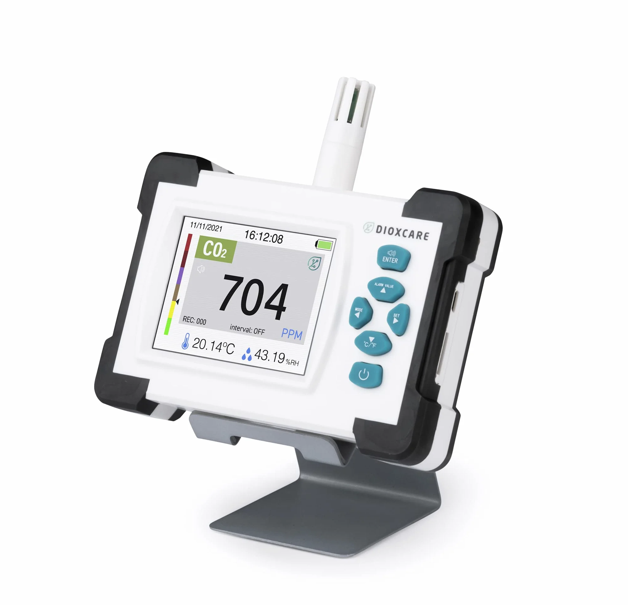 DX700 PDF, Medidor de CO2, Sensor NDIR Senseair S8 de Alta precisión con envío de Datos PDF al Ordenador, Detector de CO2, Temperatura y Humedad Homologado【Nueva Batería Mejorada 3000mAh】