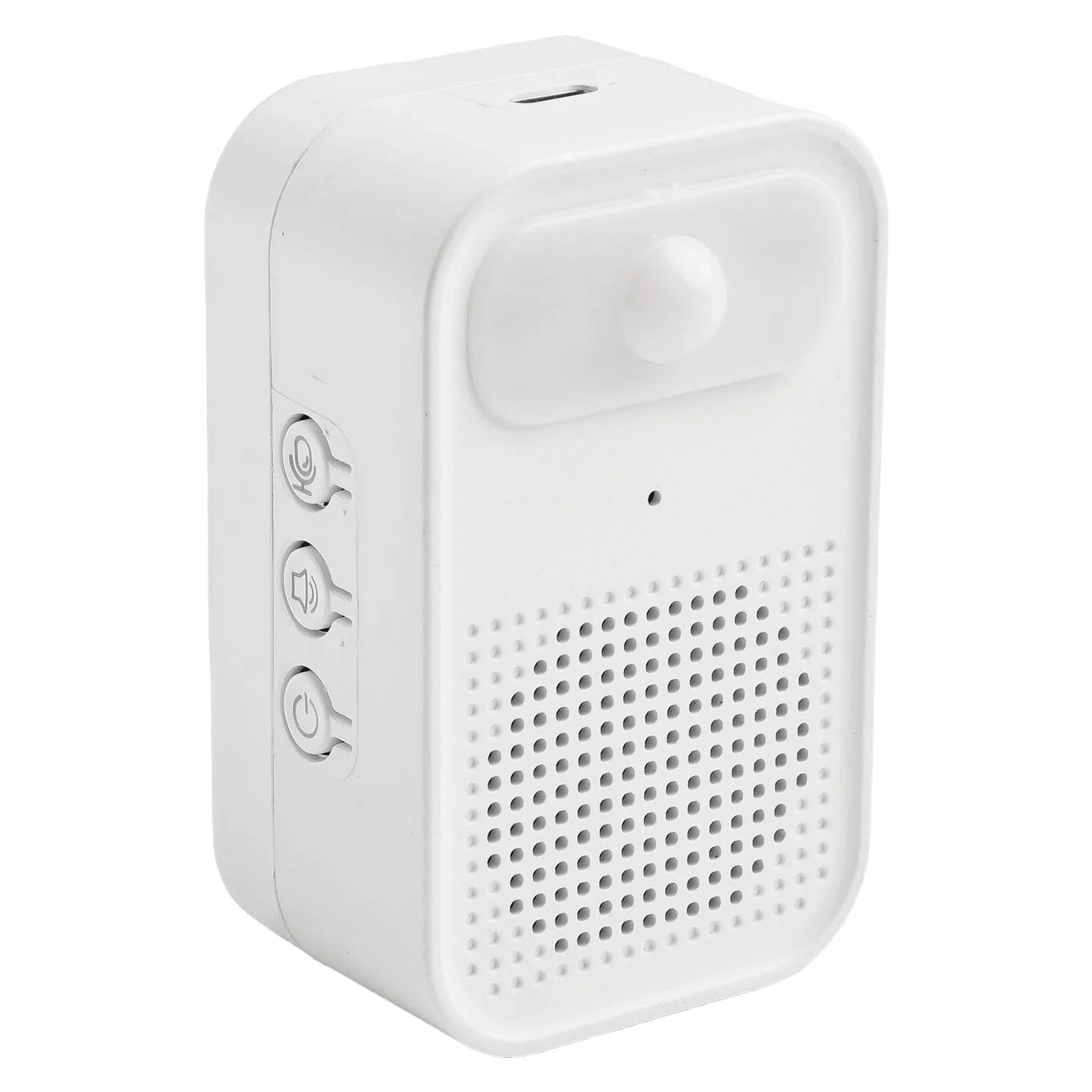 Welcomer Sensor de puerta con aviso de voz, alerta magnética ajustable, grabación de audio personalizada, blanco y negro