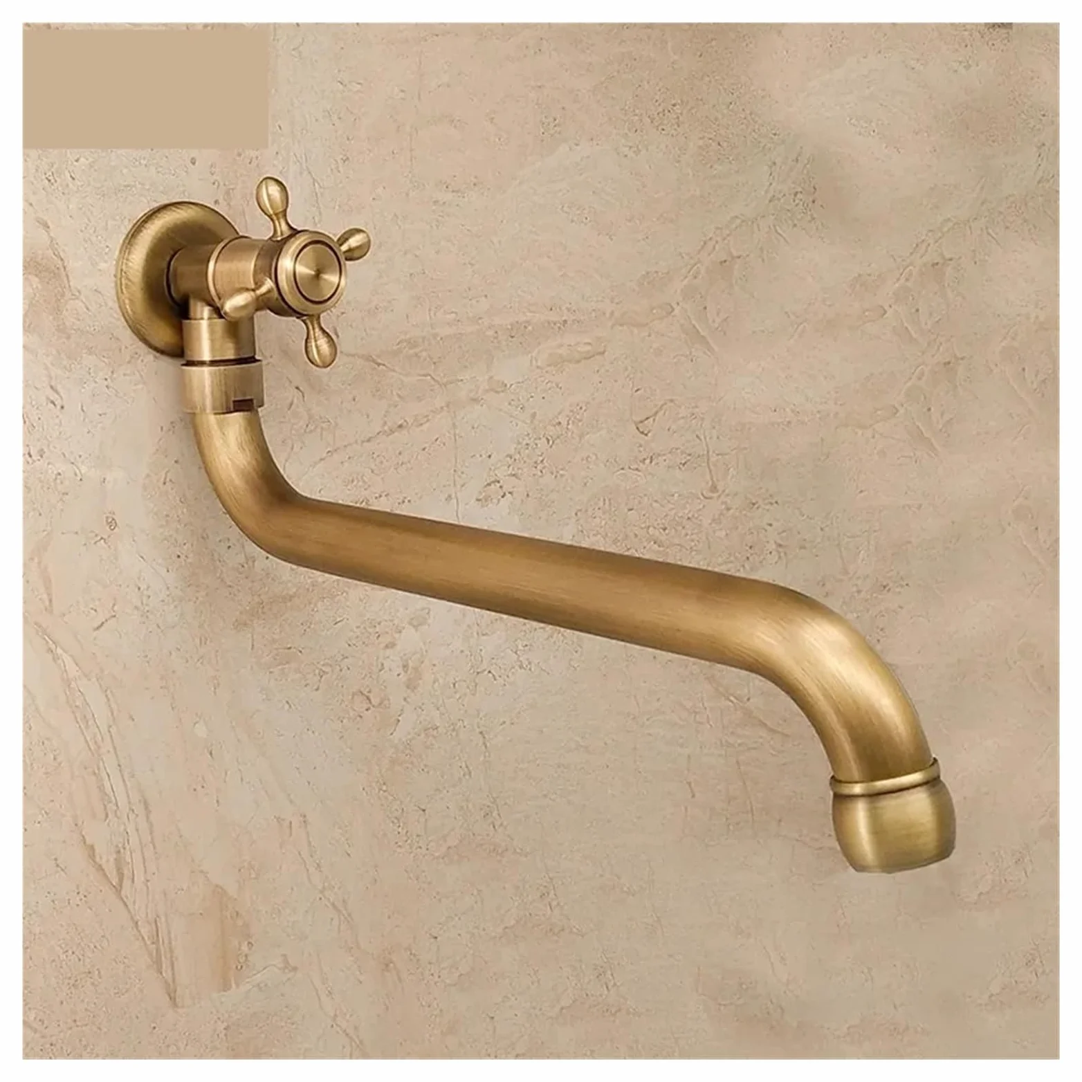 Grifo de cocina Grifo mezclador de cocina, Grifo de piscina con fregona for exteriores de pared de un solo Facuet frío, grifo de fregadero de cocina de pared de bronce Antqiue giratorio para cocina, b