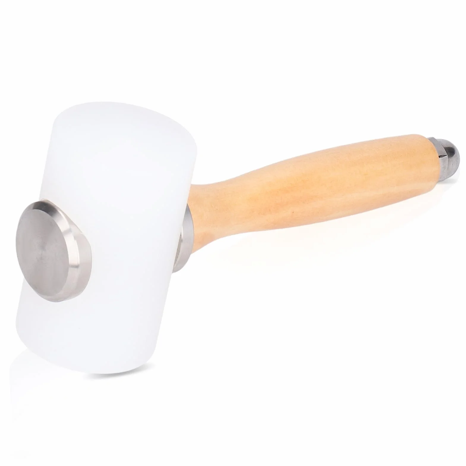 Martillo para de tallar cuero, Martillo tipo mazo de nylon con mango de madera, nailon en forma de T de 19 cm Martillo, Martillo de talla de Leathercraft(Primary Color Handle-Cabeza Doble)