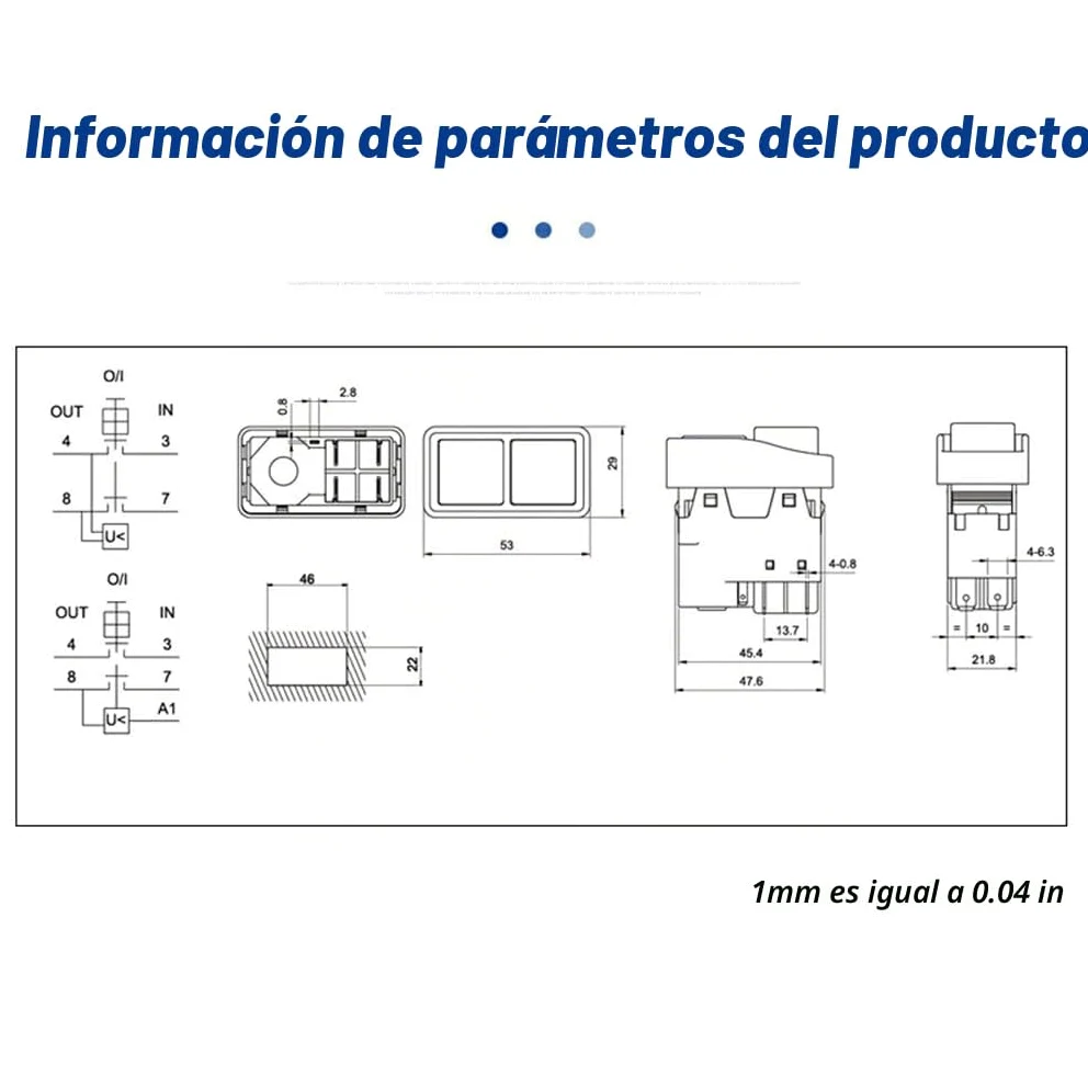 Botón pulsador DKLD DZ6 Protección contra sobrecarga Interruptor electromagnético a Prueba de Agua Rendimiento Estable Interruptores de Seguridad Licuadora, DKLD/DZ-6 Cinco Patas