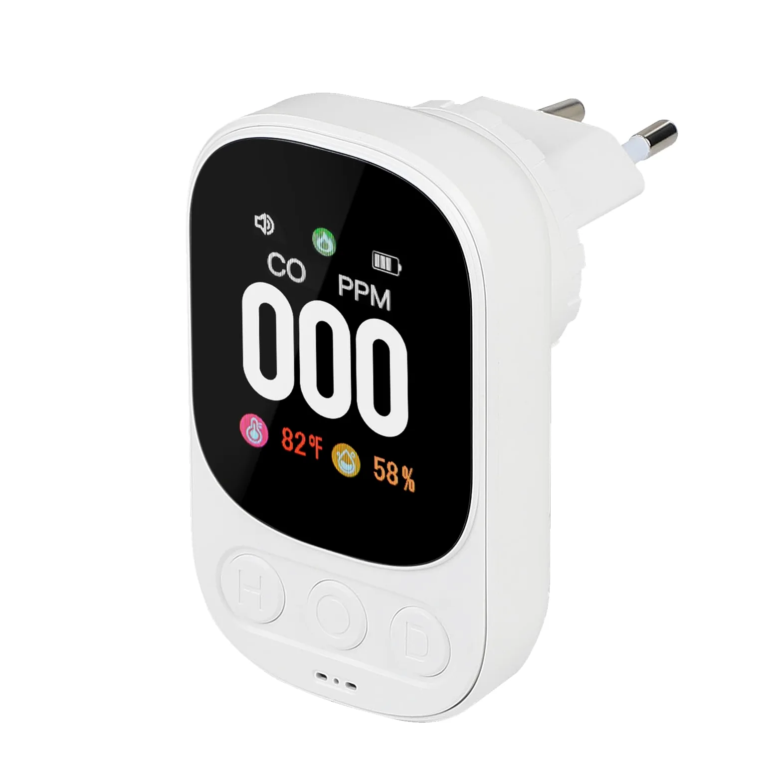 CPROSP Detector Monóxido de Carbono Plug in, Rilevatore Monossido di Carbonio con Sensor de Temperatura y Humedad, Detector CO para Casa, Camper, Apartamento, Sótano, Taller y más