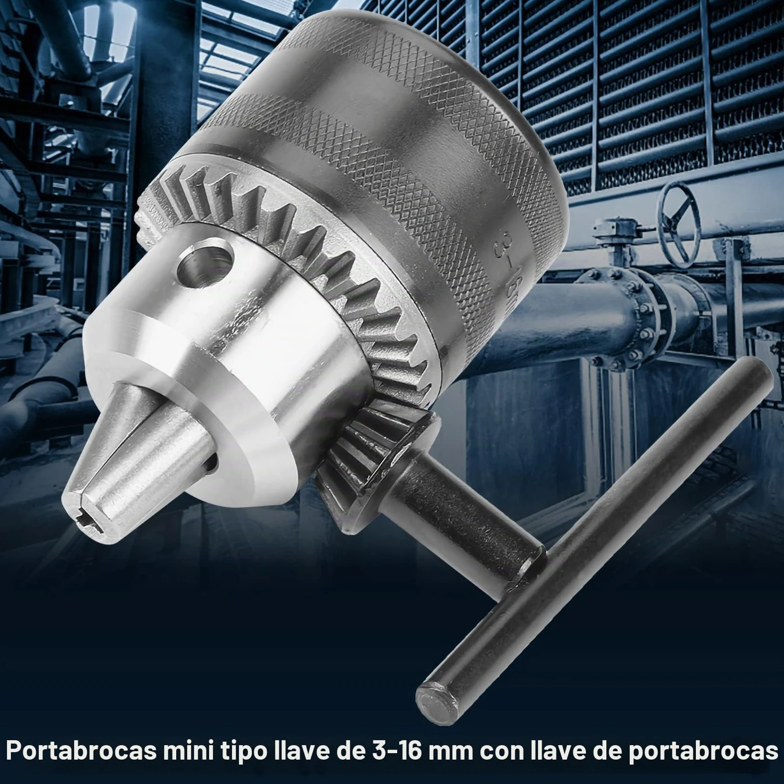 Portabrocas de 3-16 mm con llave de mandril mini para taladro eléctrico B16 / B18 / 1/2-20UNF para tornos y prensas de taladro(3-16MM[B16])