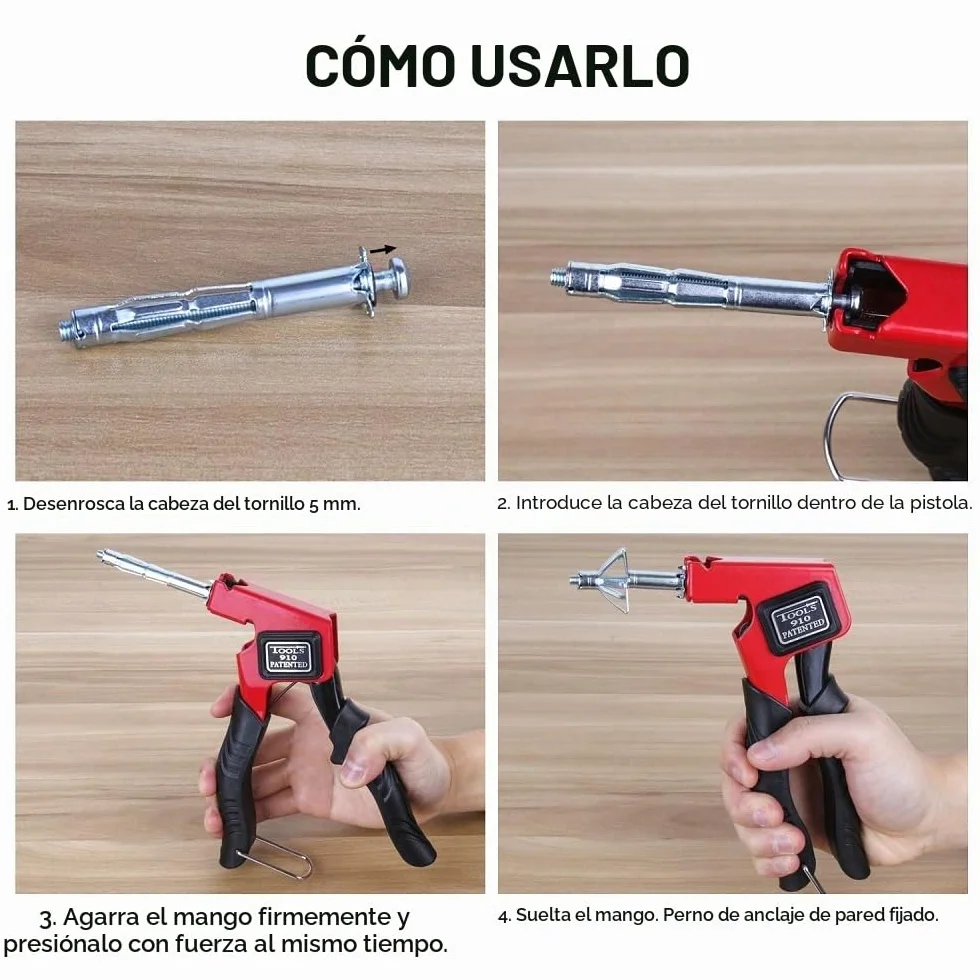 T.K.Excellent Herramienta de fijación de metal robusto para paredes huecas y placas de yeso
