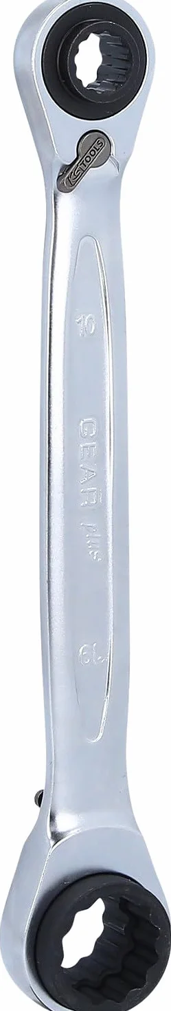 KS Tools 503.4565 Llaves de tuerca de carraca dobles GEARplus 4 en 1,reversibles, 10x13x17x19 mm