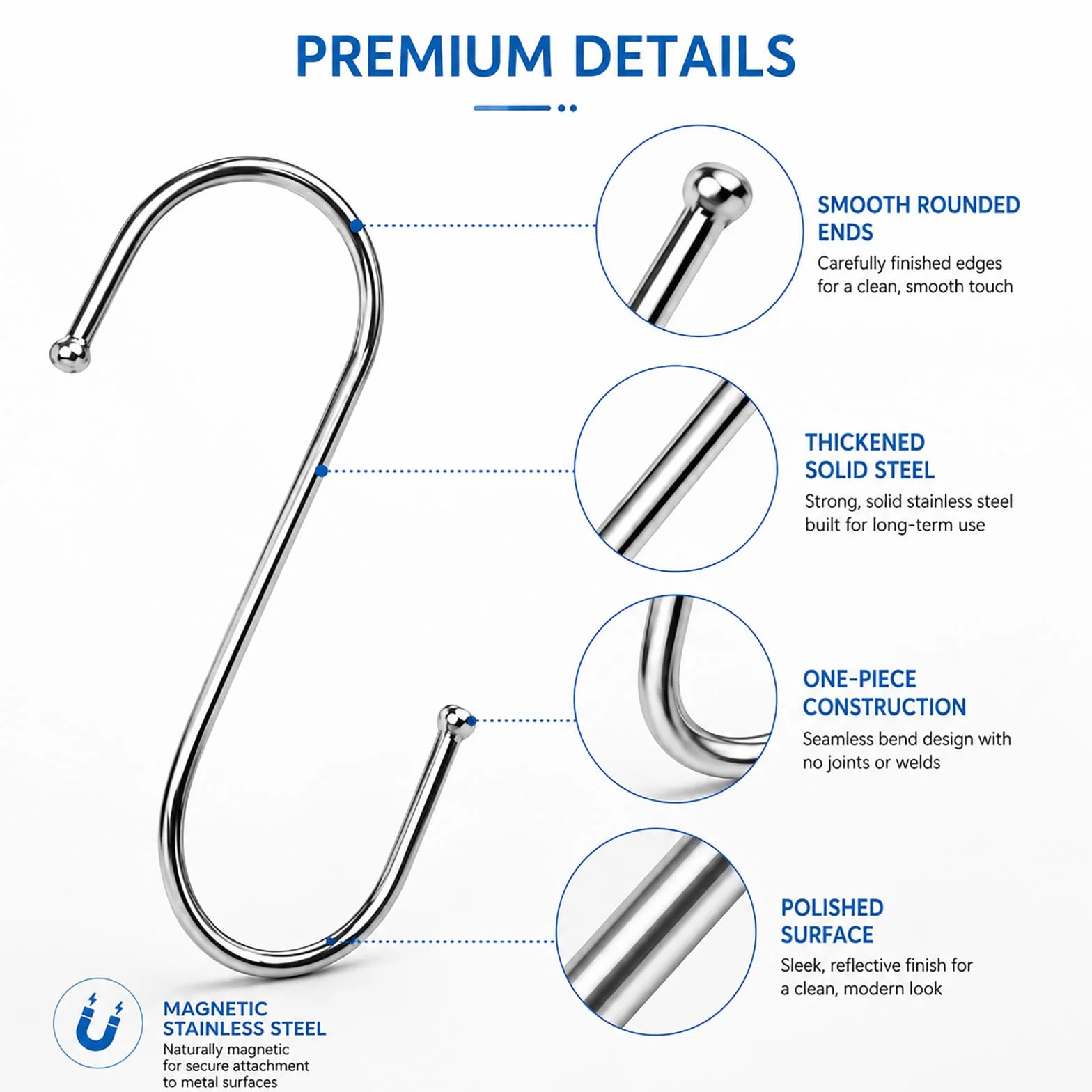 JMIATRY 100 Piezas Ganchos en S 9cm, Ganchos para Colgar, Ganchos para cocina, salón, baño, jardín, armario
