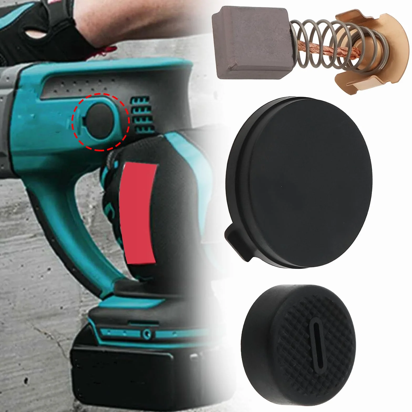 Juego de Tapas de Cepillo de Carbono para Motor 424128-4 CB411 Compatible con Makita DHR202 BHR202 SDS+ Plus