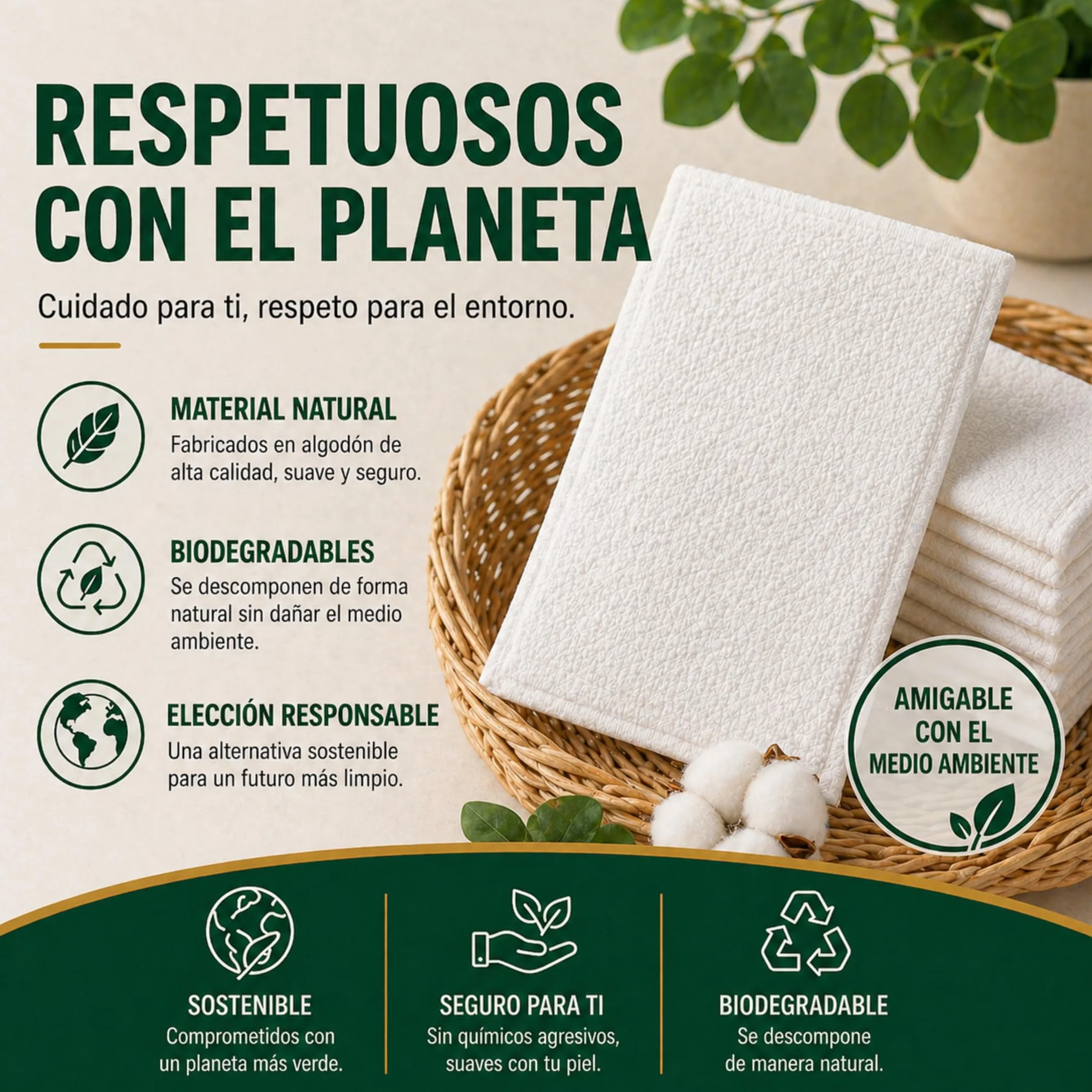 300 Guantes de Baño Desechables Ultra Suaves - No Tejidos Acolchados - Cuidado Médico e Higiene - Blanco - Le Pro del Médico