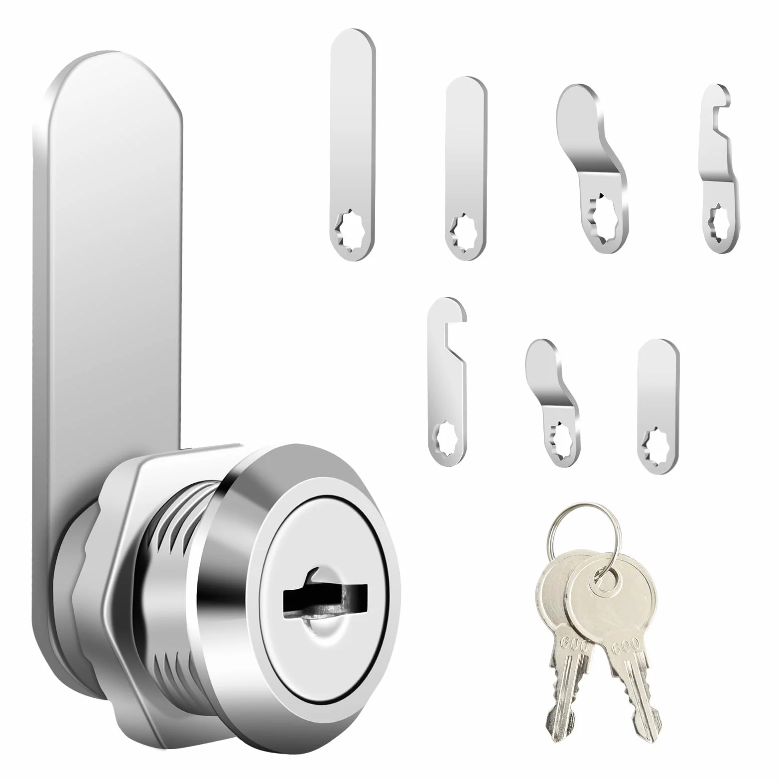 Cerradura Buzon 16mm, Cerradura de Leva Universal de Seguridad con 2 Llaves, 7 Placas de Bloqueo para Puerta de Armario