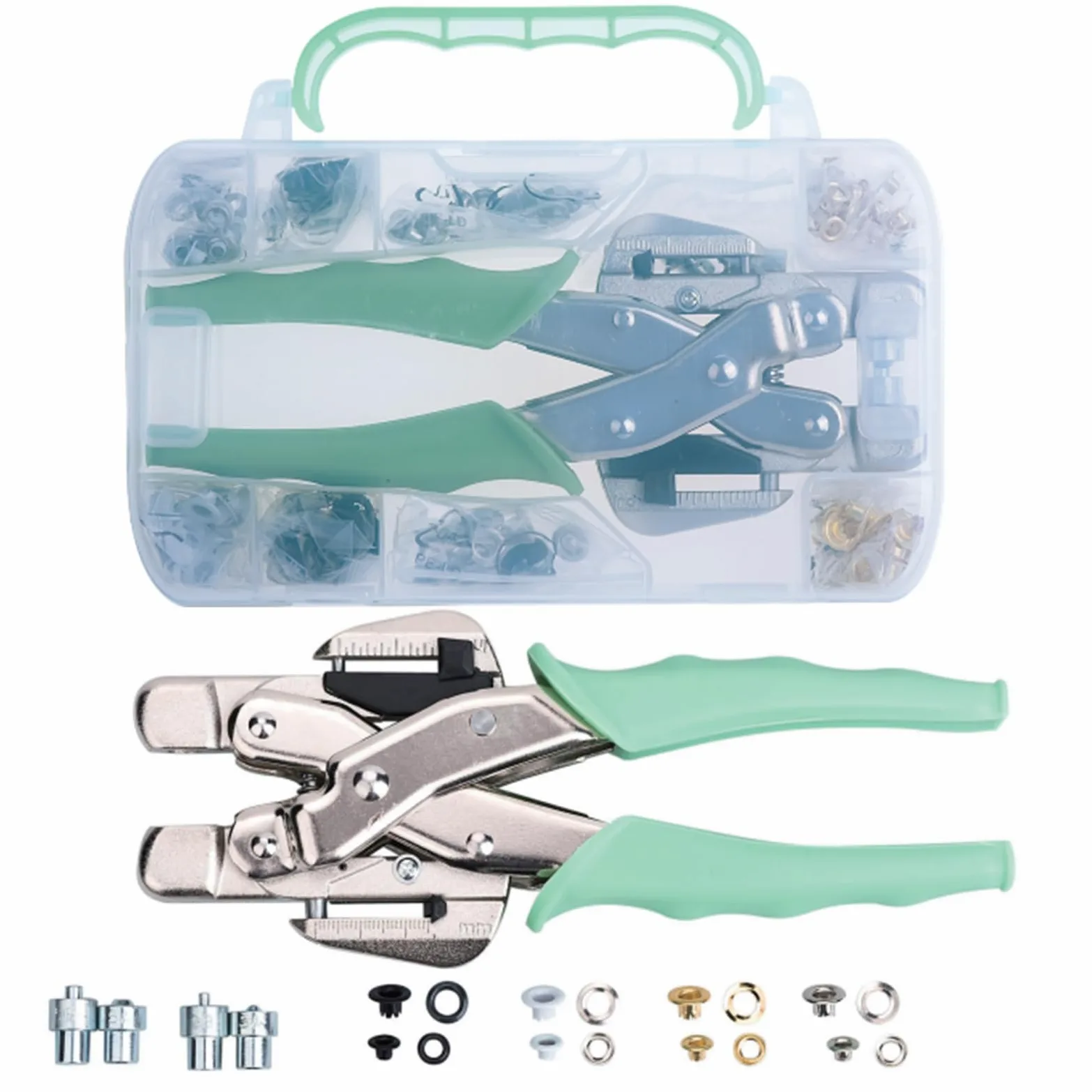 Juego Alicates Ojales 160 Piezas Alicates para Ojales Ojales Metal Kit Herramientas para Ojales 3 Mm y 5 Mm Alicates para Ojales con Ojales para Lonas para Zapatos Bolsos Cuero Ropa Manualidades Diy