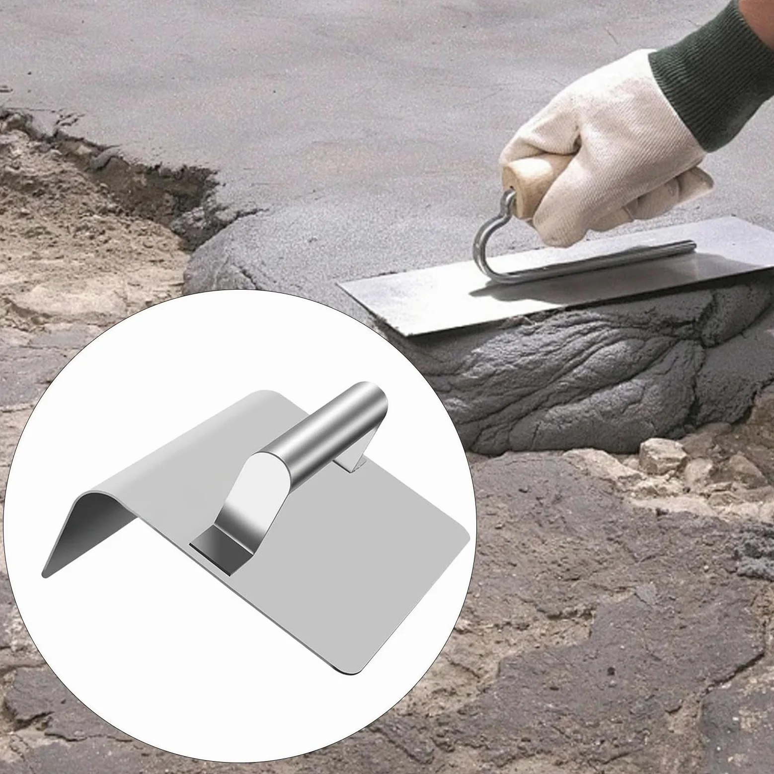 Llana de Esquina Herramienta Profesional Llana de Acabado Espátula para Mortero en Acero Inoxidable Ligero Adecuado para Aplicar Finas Y Alisar, R30 Grados Externos