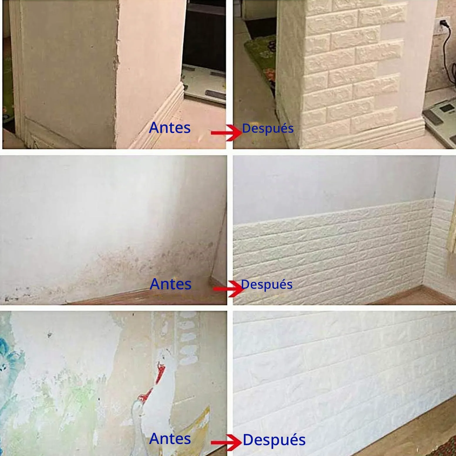 Papel Pintado 3D Ladrillo,10 Piezas PE de Espuma 3D Wallpaper, Autoadhesivo Grueso Impermeable DIY Pegatina de Pared Espuma 3D,para Salón Dormitorio Fondo de Pared Decoración Arte (35*38.5cm,Blanco)