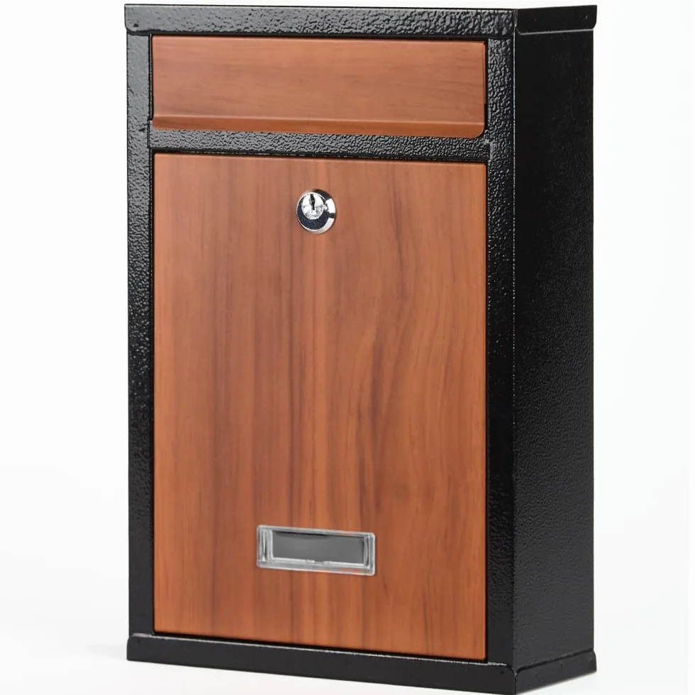 Buzon Exterior de Acero Tamaño M (DIN A4) | Buzones de Correos Exterior con Ventana de Visualización, Pegatinas Personalizables y Diseño Resistente a la Intemperie