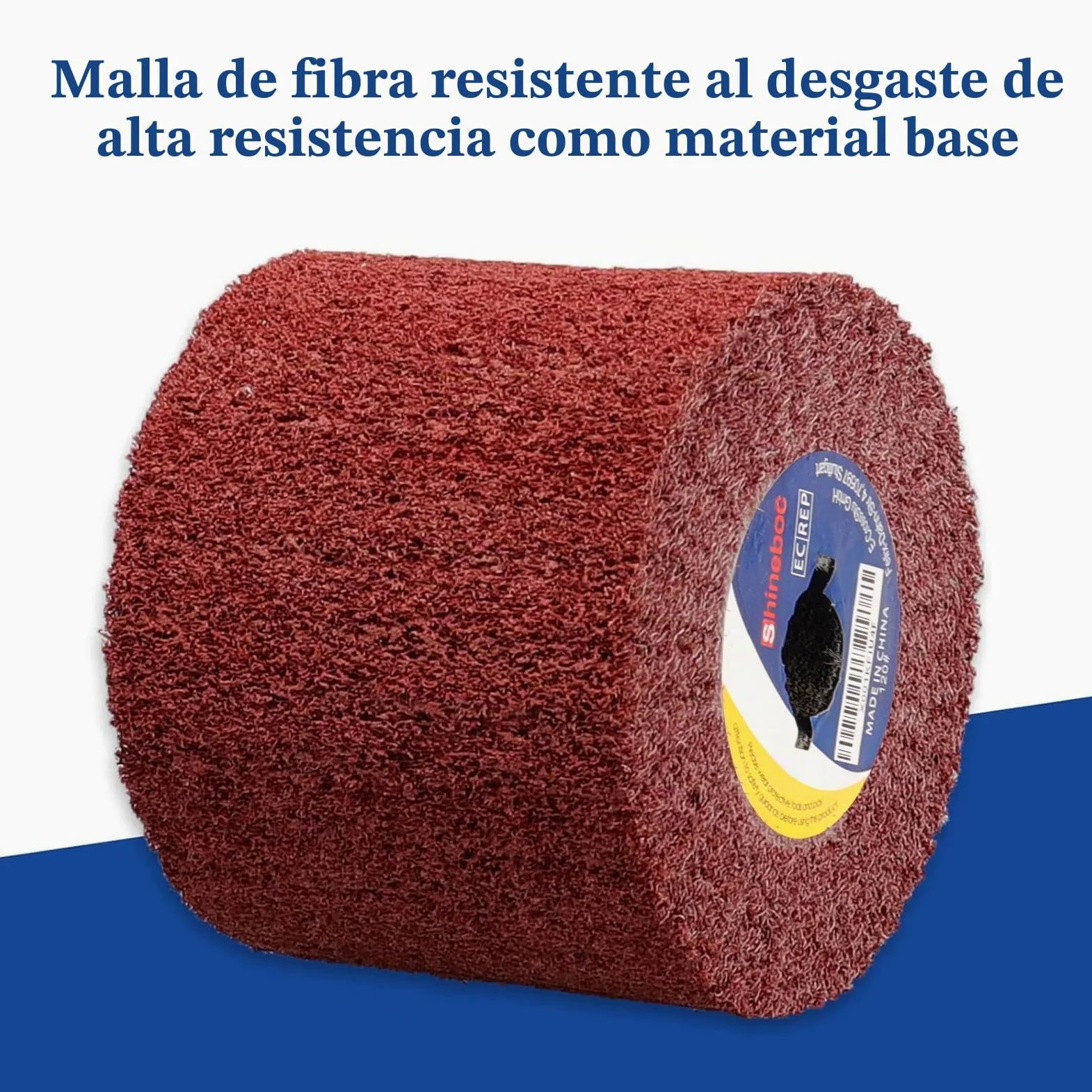 Cepillo de lijado rodillo, cepillo abrasivo eficiente, corindón marrón y fibra sintética, manguitos abrasivos para lijar, esmerilado, satinado