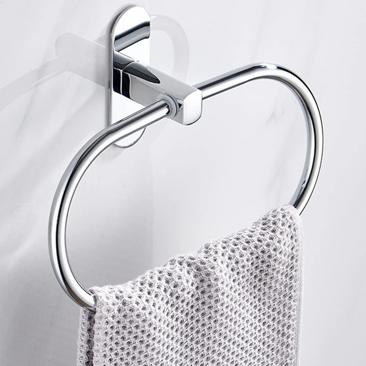 Toallero Adhesivo Fuerte de Acero Inoxidable para Baño sin Taladro, Colgador de Toalla de Aro