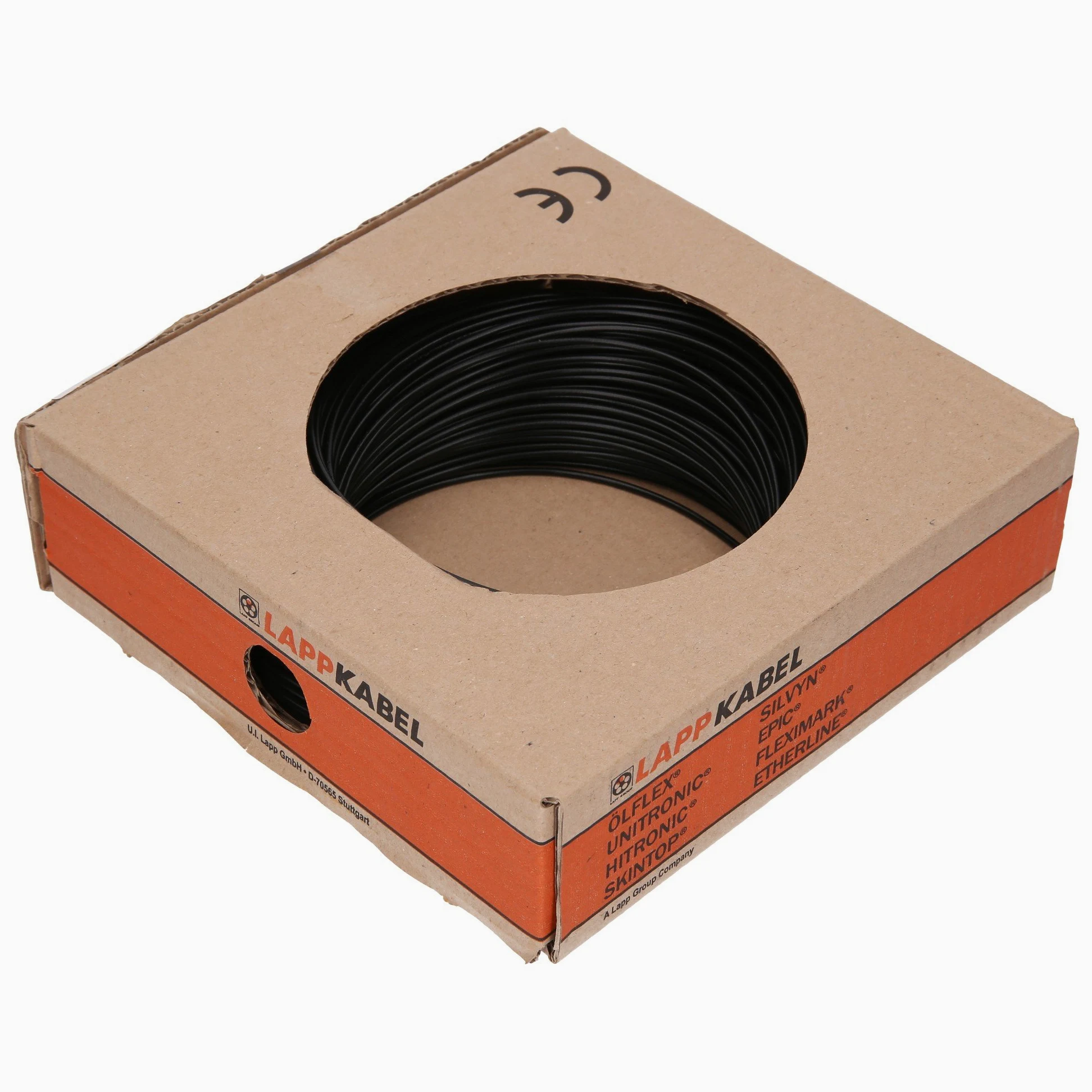 Lapp 4510011 H05V-K 1X0,5 - Cable de alimentación electricos de PVC, color negro | Línea de conexión y control ignífuga HAR para cableado de maquinaria y armarios eléctricos, cobre de alambre fino clase 5