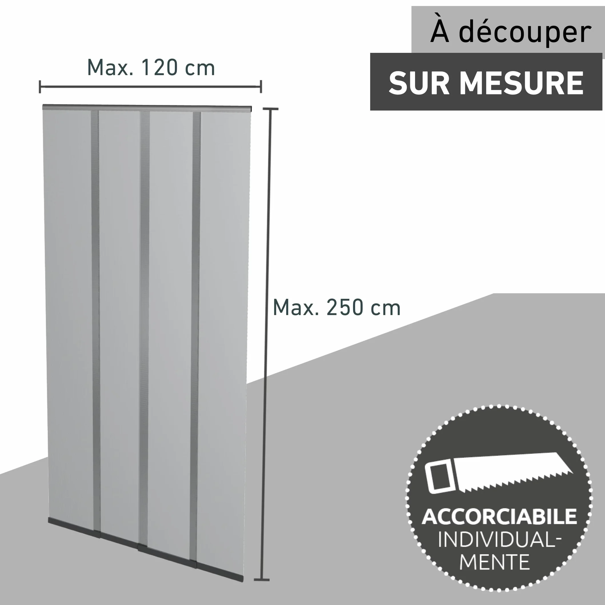 Windhager Cortina de mosquitera con Lamas telescópicas 120 cm, Antracita, 04302