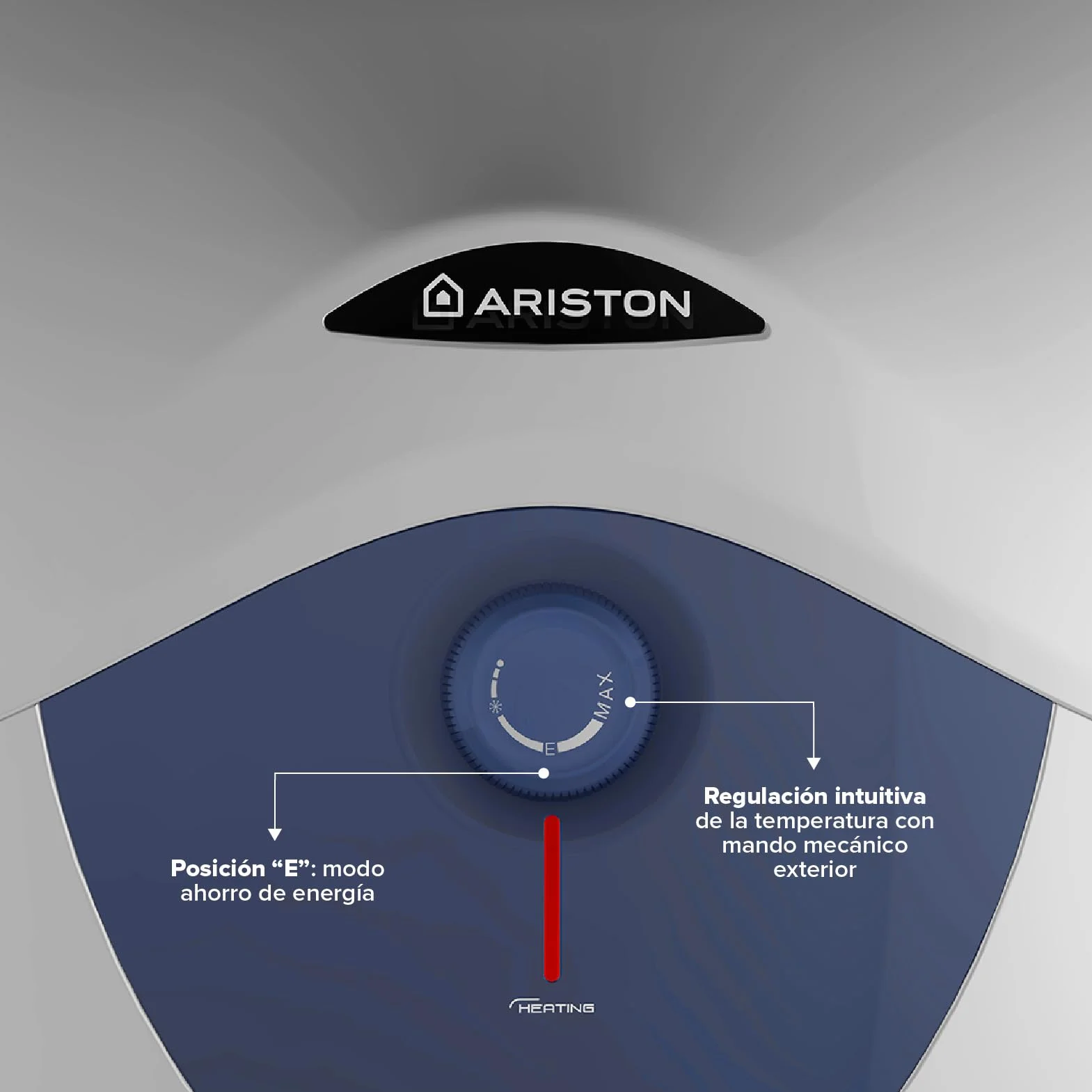 Ariston Blu Evo RS Termo Eléctrico 30 Litros Bajo Consumo, Calentador de Agua Eléctrico Vertical 44.6x41x44.6cm, Eficiencia C