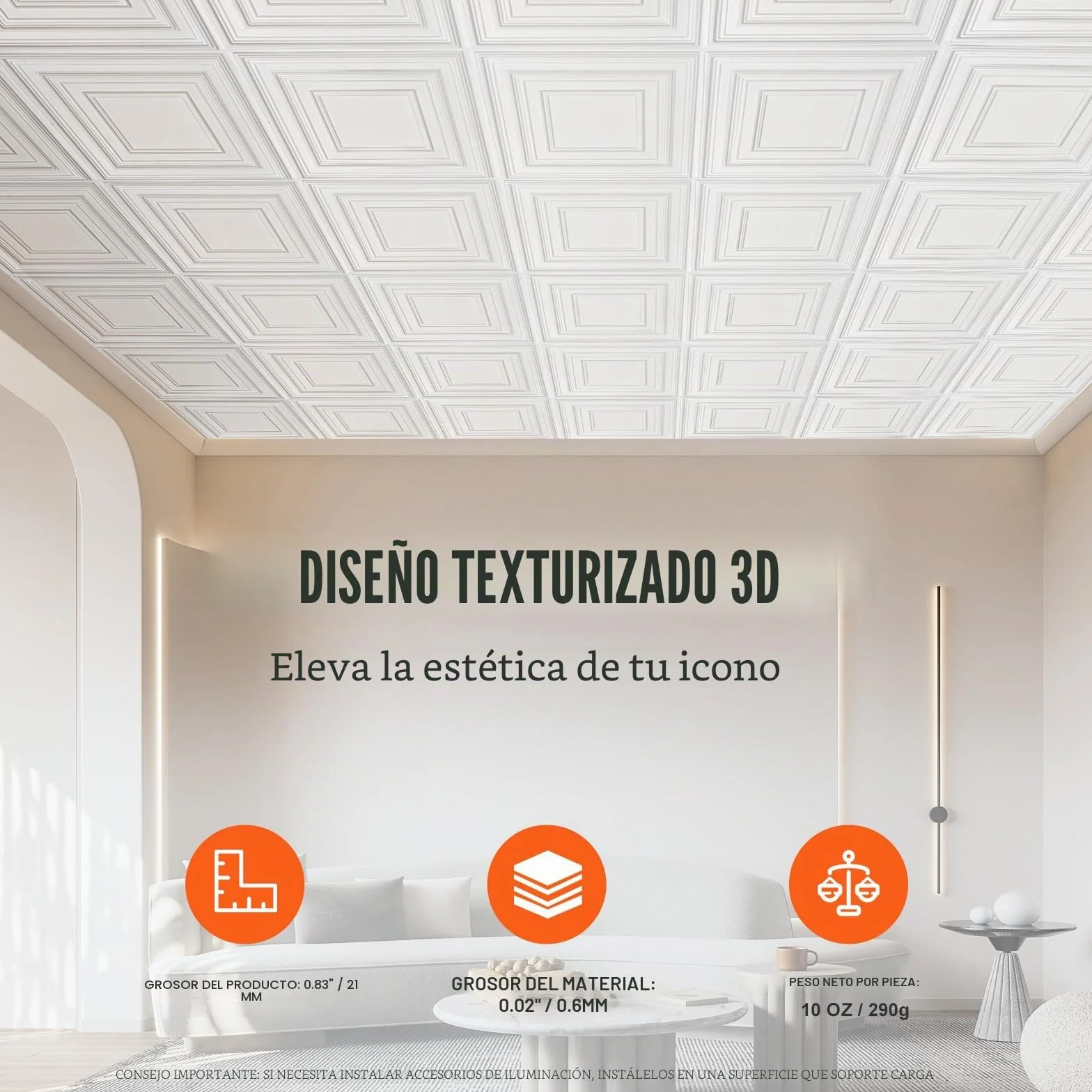 VEVOR Paneles para Techo Suspendidos 605x605 mm PVC Blanco Paquete 12