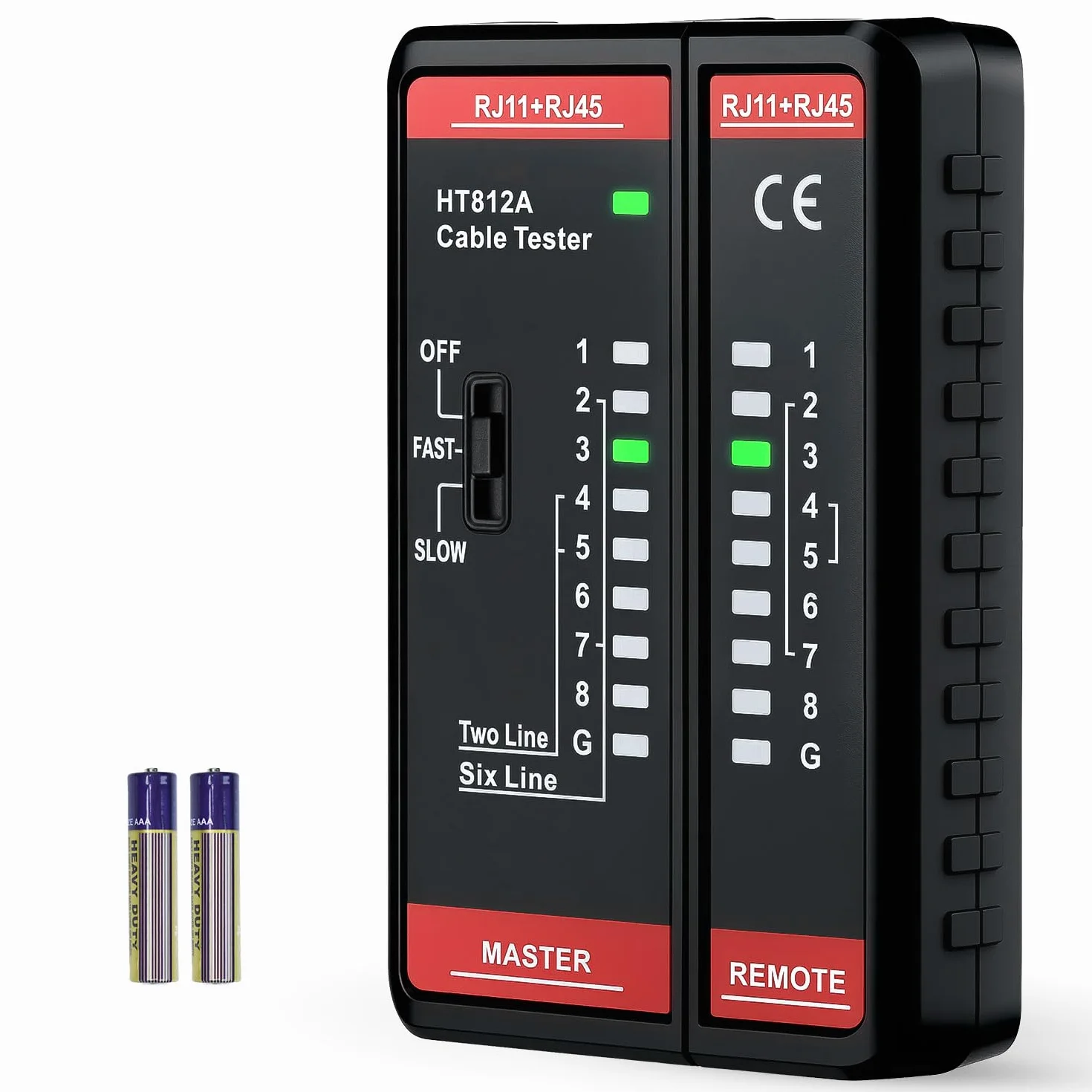 Mcbazel Comprobador de Cables de Red RJ11 RJ45, Tester LAN para CAT6A CAT6 CAT5E CAT5
