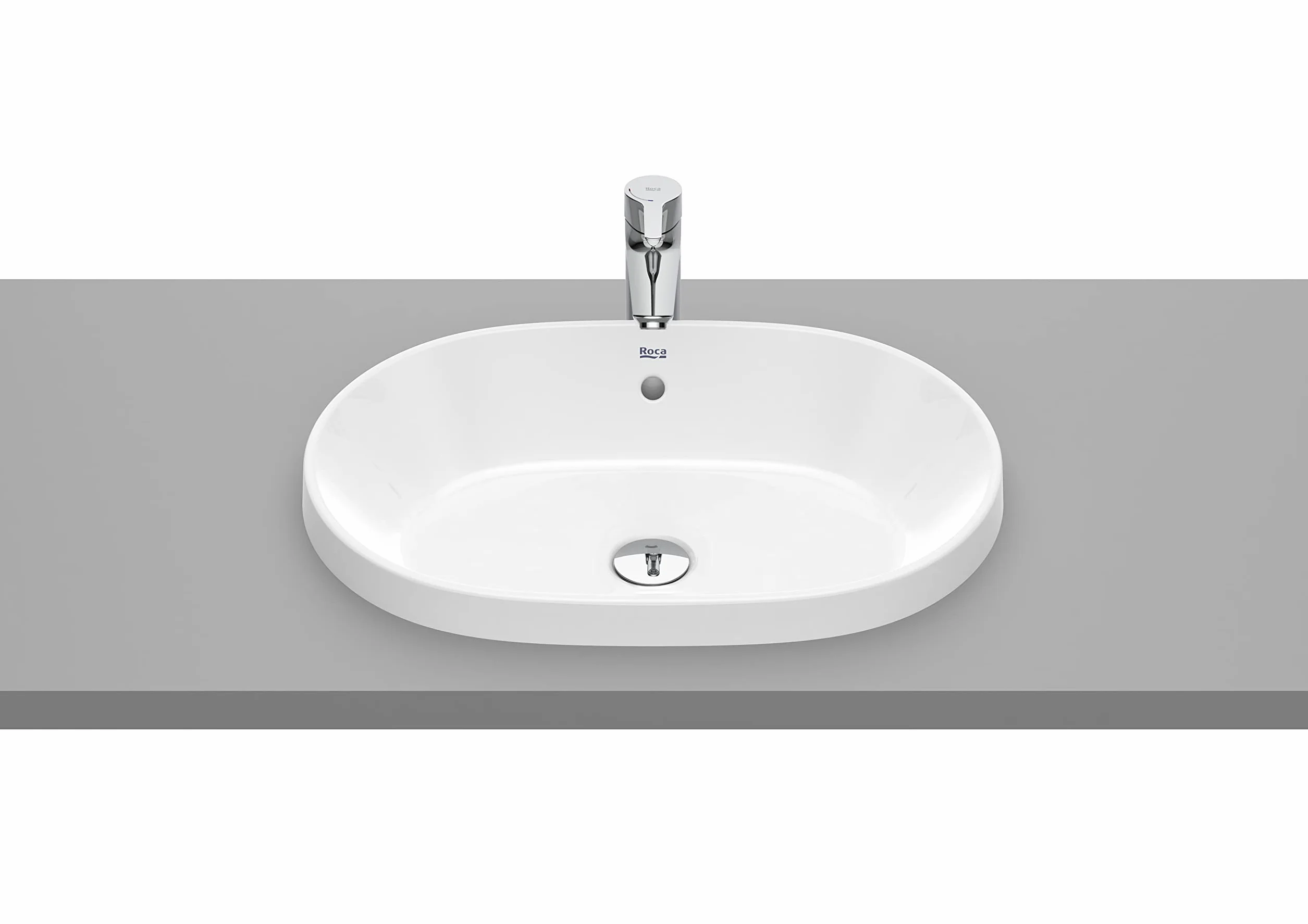 Roca,The Gap,ROUND - Lavabo de encimera,Blanco,550mm x 390mm x 40mm,A3270Y5000