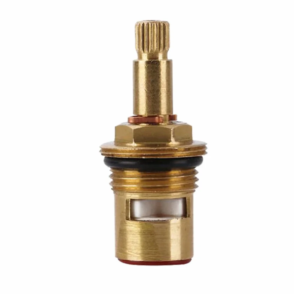 Válvula de cartucho de cerámica para grifo, cartucho de disco de cerámica de latón G1/2 pulgadas, carrete de repuesto para agua fría y caliente (F1- H49 mm)