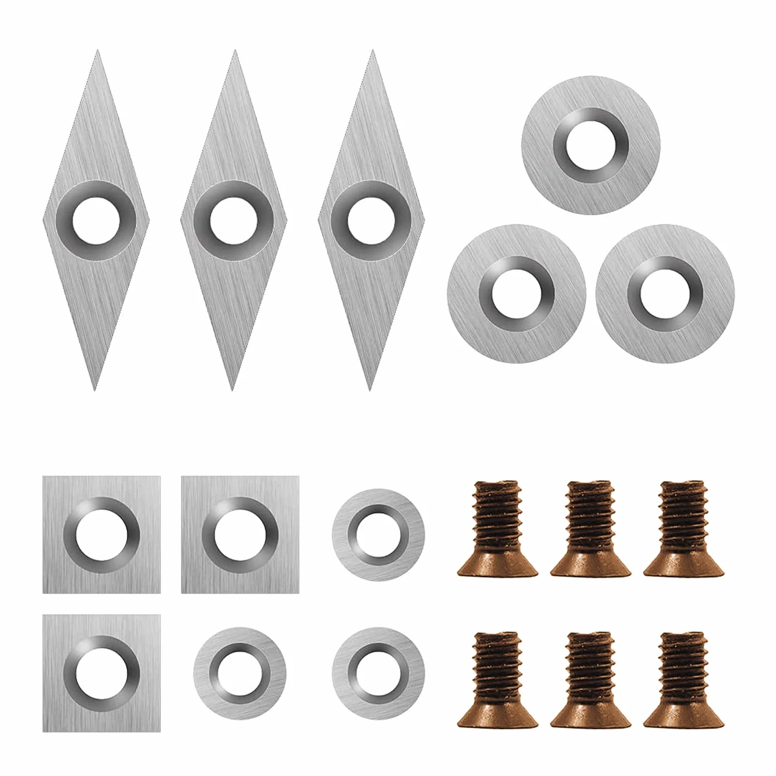 Placas reversibles de carburo de tungsteno para cinceles, herramientas de giro para tornos, cinceles, cortador de metal duro para herramientas de torneado de madera con tornillos, 12 piezas