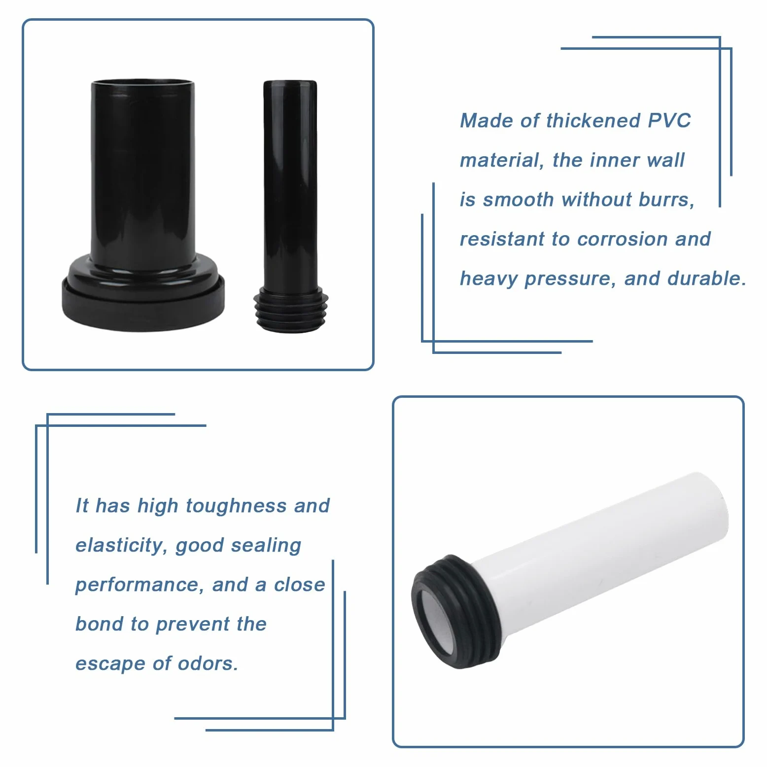 Juego de conexión para inodoro de pared, diámetro de tubo de polietileno 90/110, longitud 180 mm, con doble junta especial, accesorios de montaje, compatible con Geberit 152.426.46.1